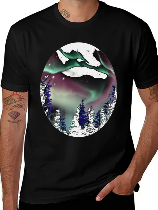 Northern Lights Aurora Borealis For Or Essential Cotton Tee For Daily Outfits – Unisex Style