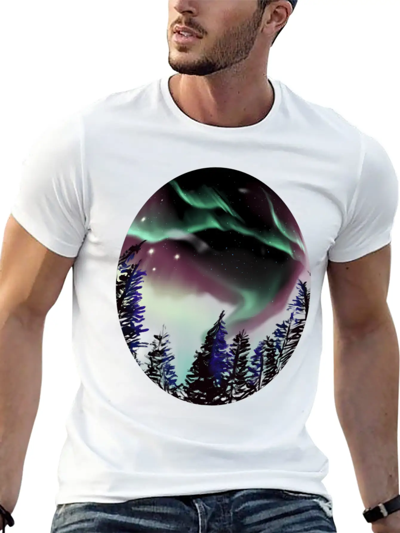 Northern Lights Aurora Borealis For Or Essential Cotton Tee For Daily Outfits – Unisex Style