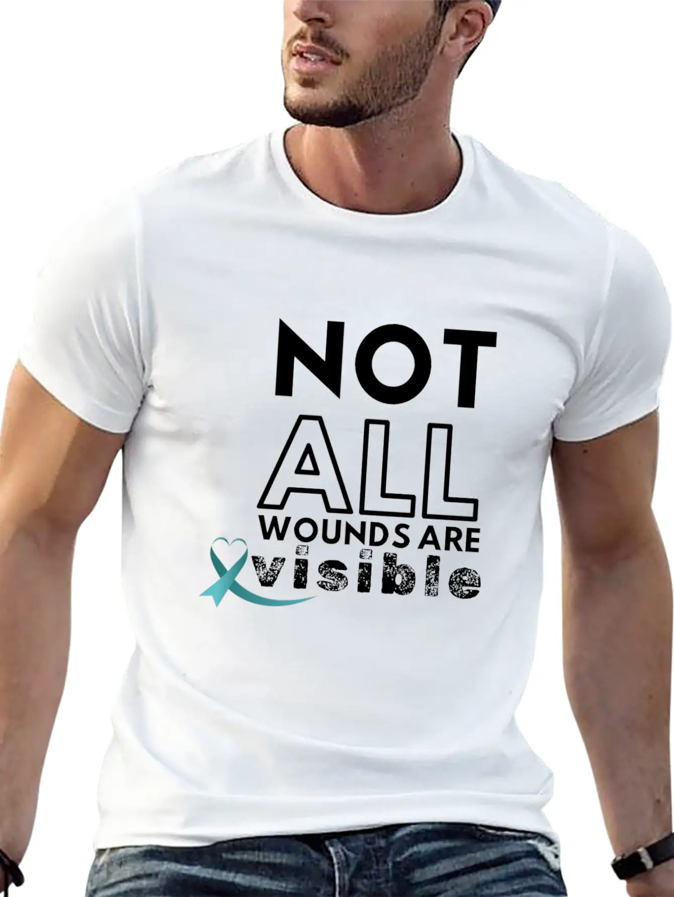 Not All Wounds PTSD Awareness Month June Warrior Modern Fit Casual T-Shirt ��� Clean And Versatile Design