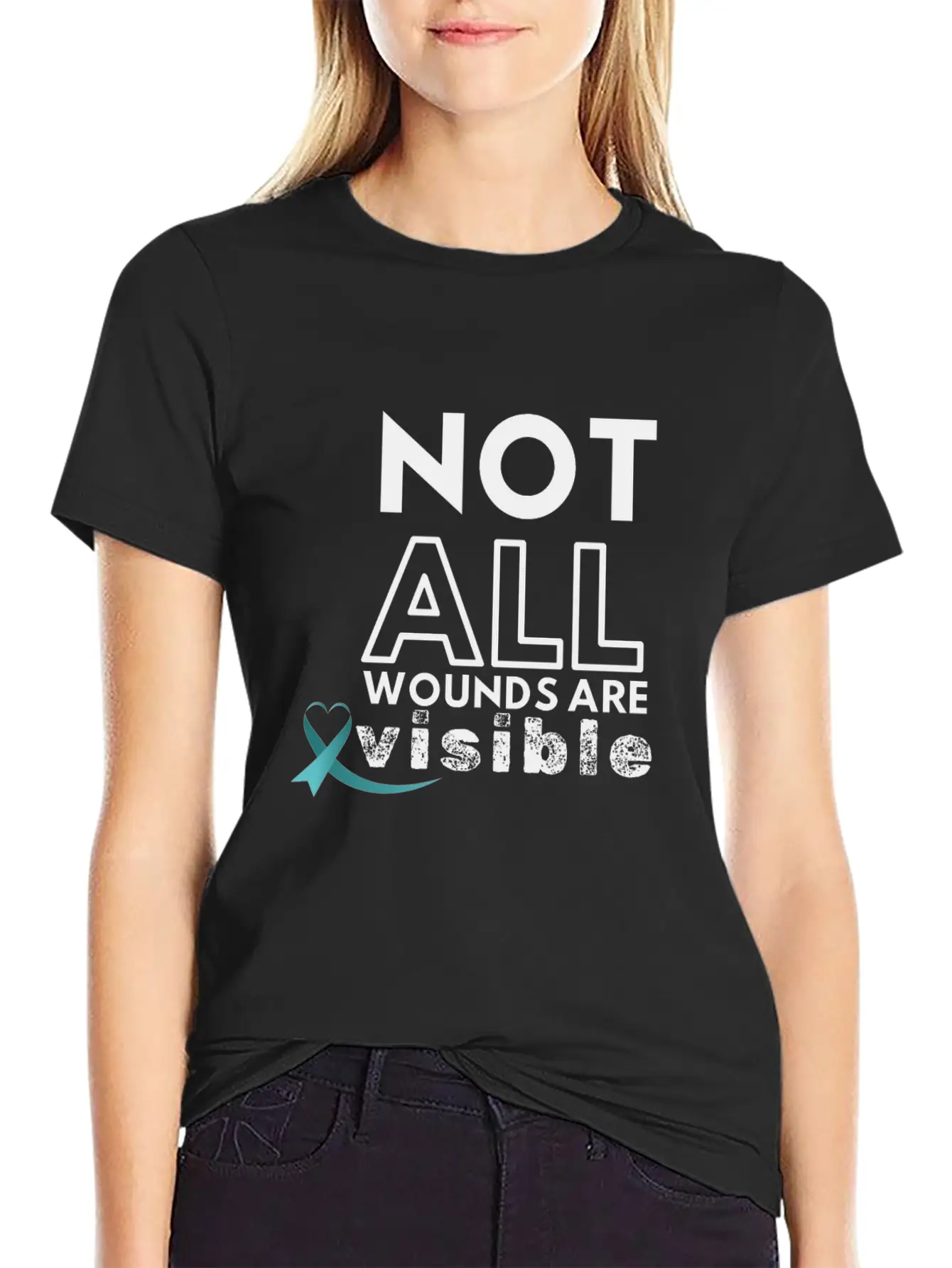 Not All Wounds PTSD Awareness Month June Warrior Modern Fit Casual T-Shirt ��� Clean And Versatile Design