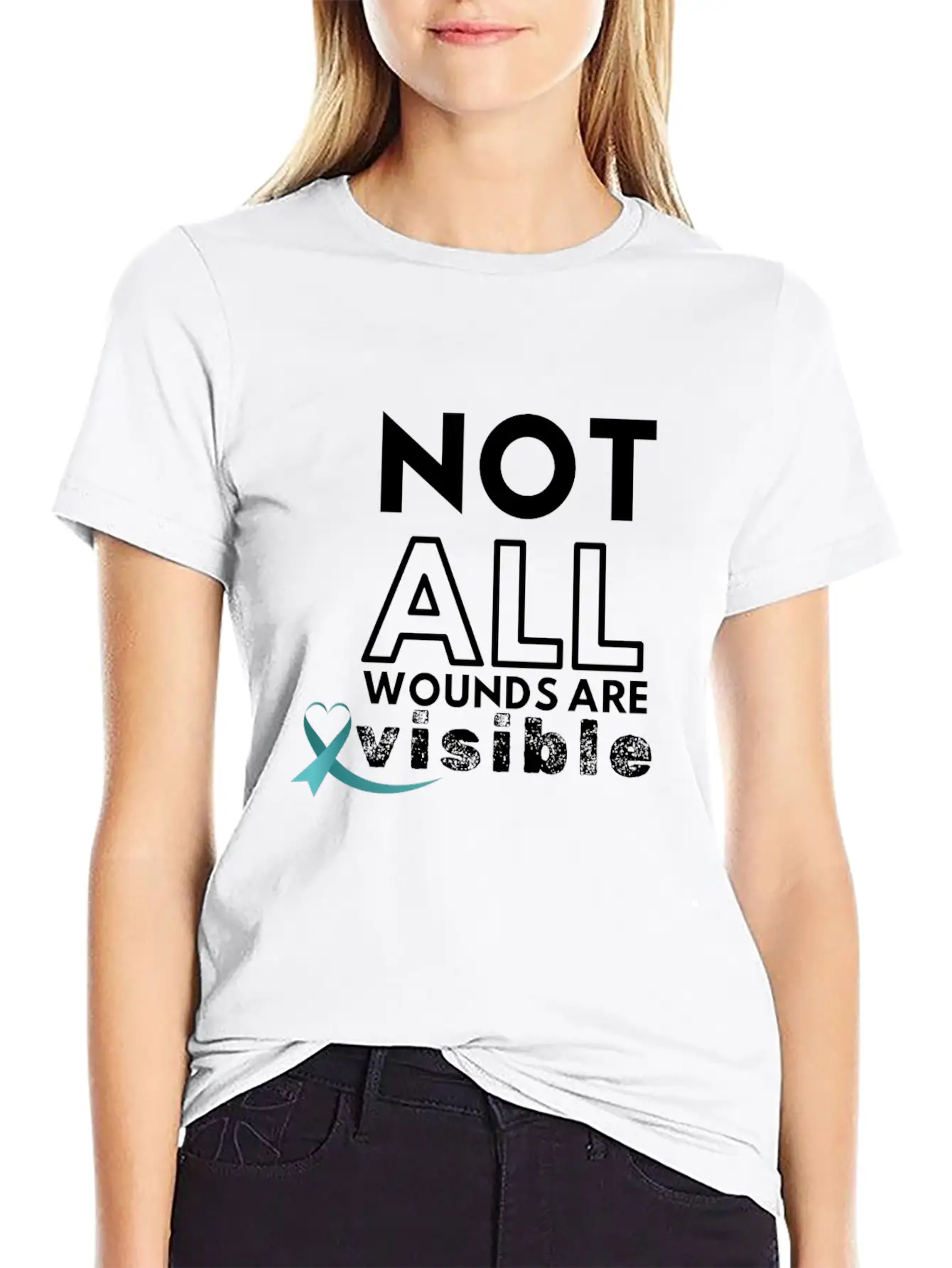 Not All Wounds PTSD Awareness Month June Warrior Modern Fit Casual T-Shirt ��� Clean And Versatile Design