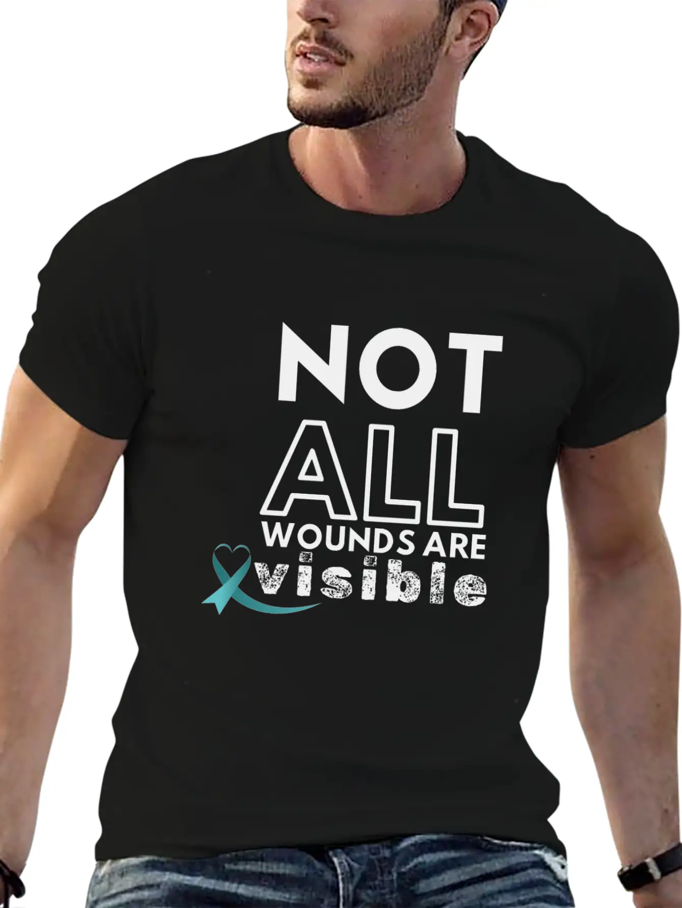 Not All Wounds PTSD Awareness Month June Warrior Modern Fit Casual T-Shirt ��� Clean And Versatile Design
