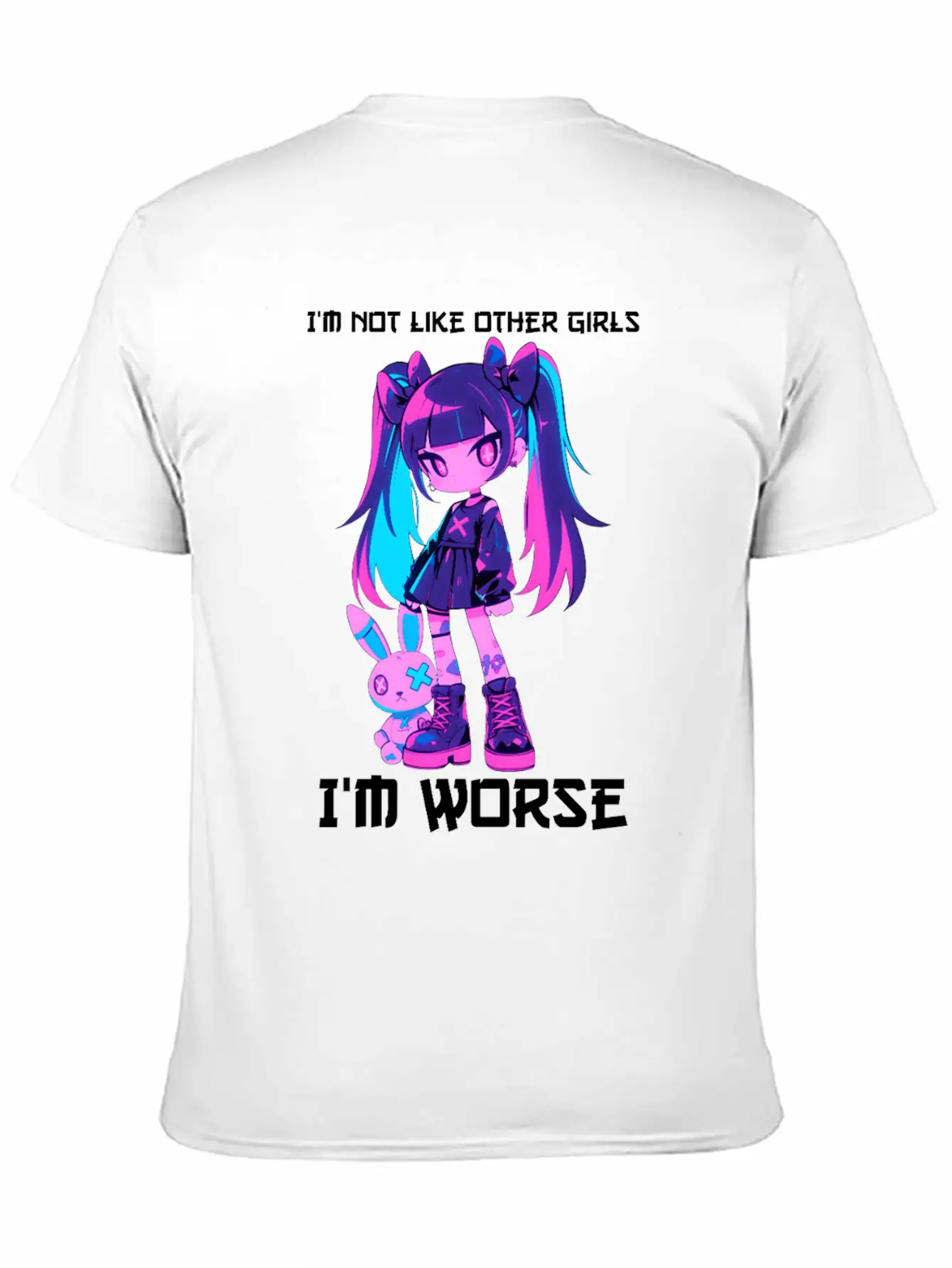 Not Like Other Girls Goth Girl Bunny Grunge Modern Fit Casual T-Shirt ��� Clean And Versatile Design