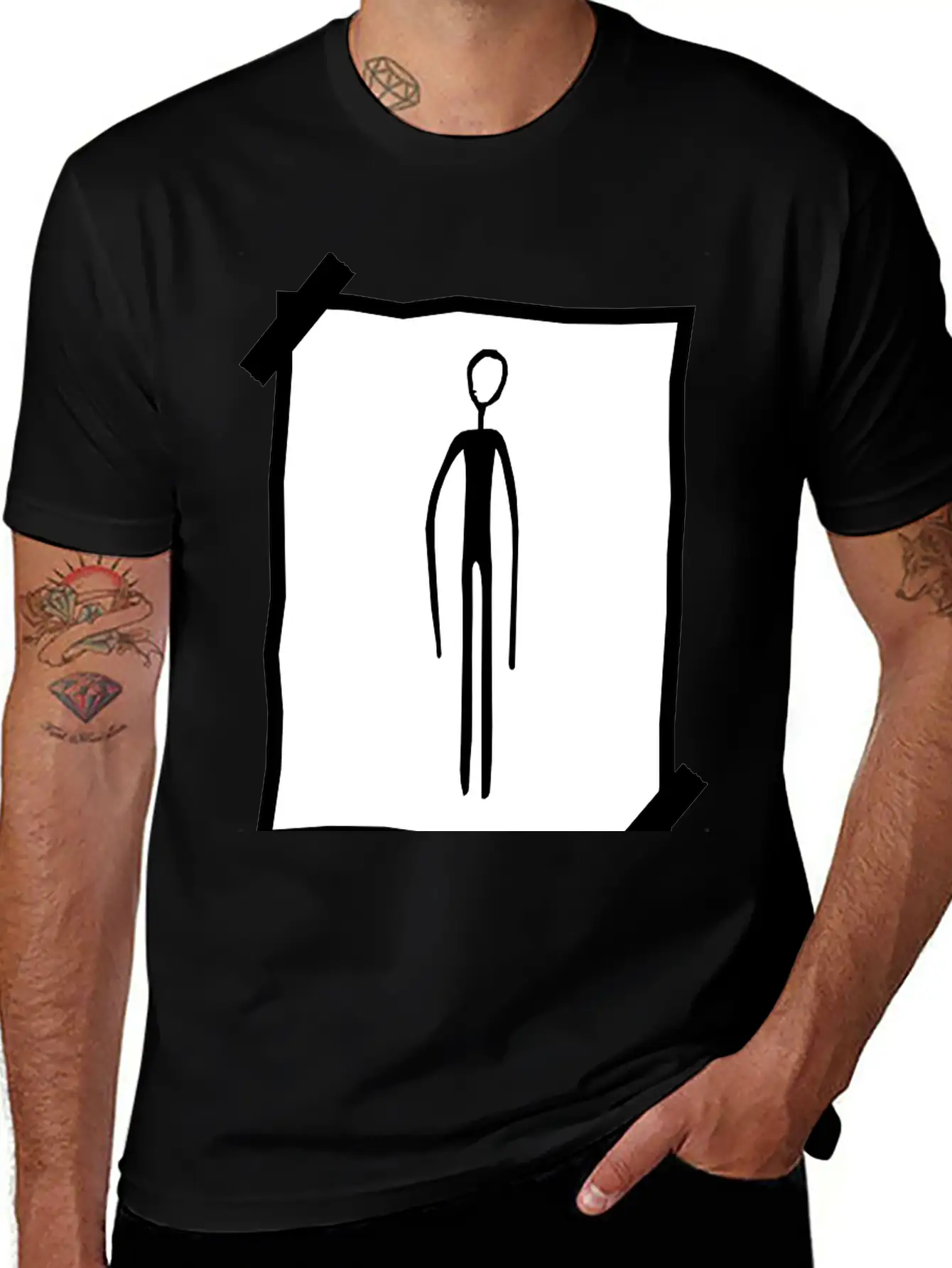 Note Paper Note Find Black Alien Man Unisex Casual T-Shirt – Clean Design For Daily Comfort