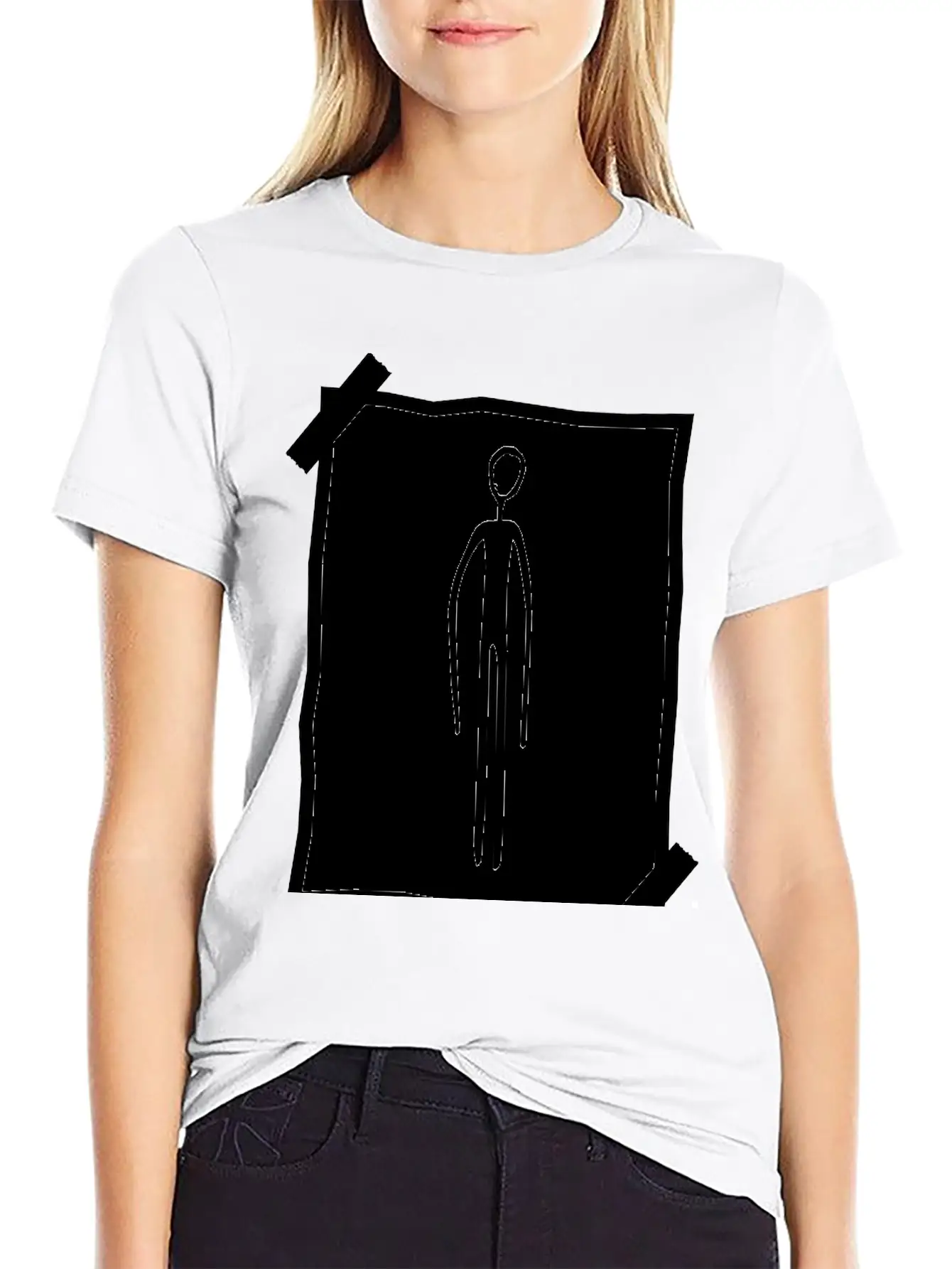 Note Paper Note Find Black Alien Man Unisex Casual T-Shirt – Clean Design For Daily Comfort