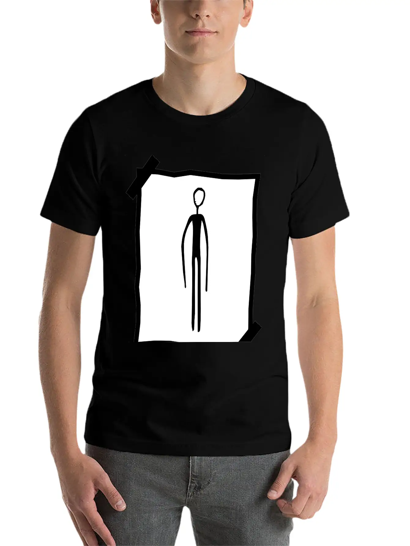 Note Paper Note Find Black Alien Man Unisex Casual T-Shirt – Clean Design For Daily Comfort