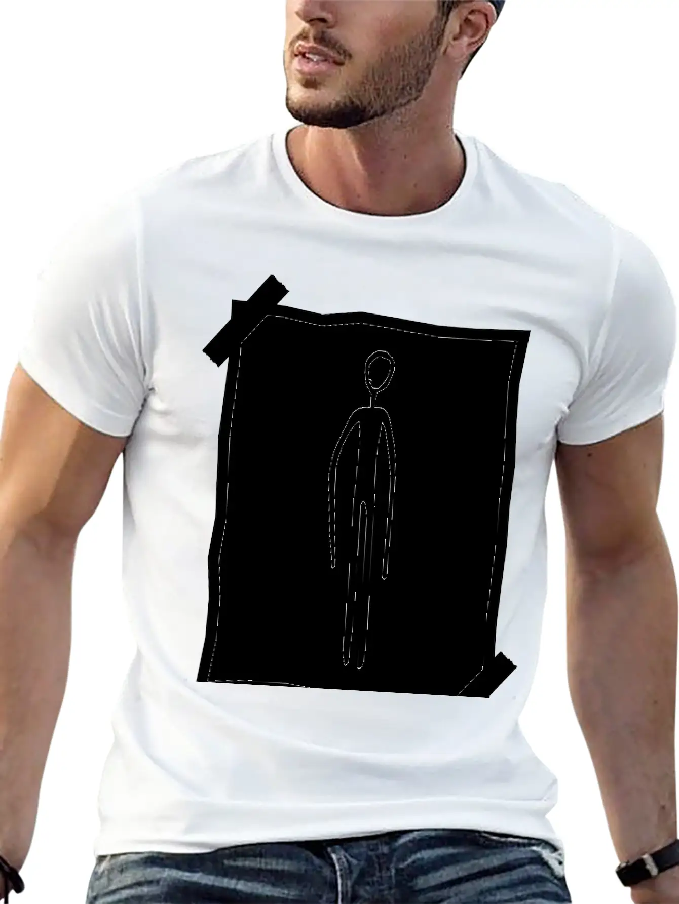 Note Paper Note Find Black Alien Man Unisex Casual T-Shirt – Clean Design For Daily Comfort