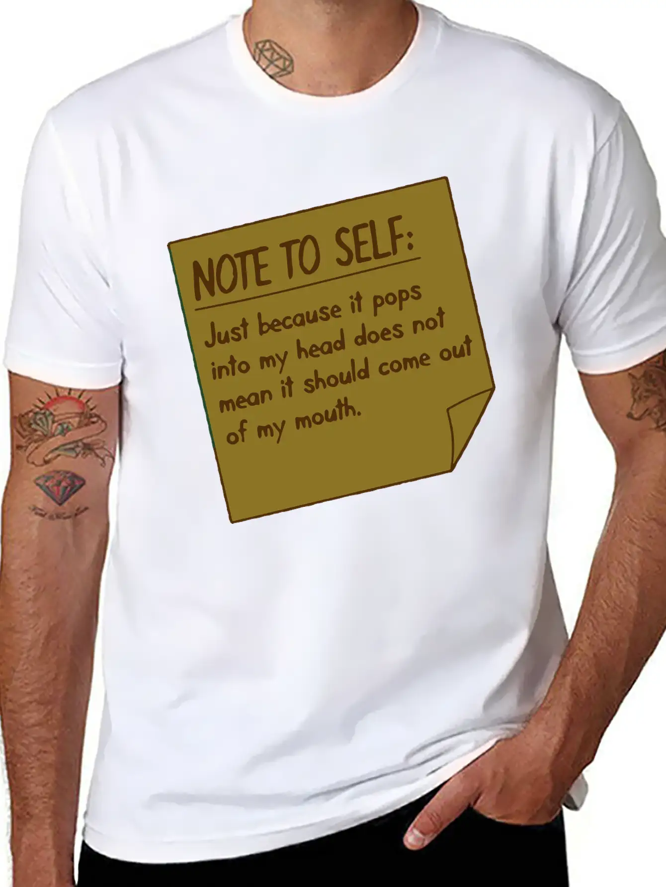 Note To Self Lightweight Cotton T-Shirt – Daily Comfort Graphic Shirt