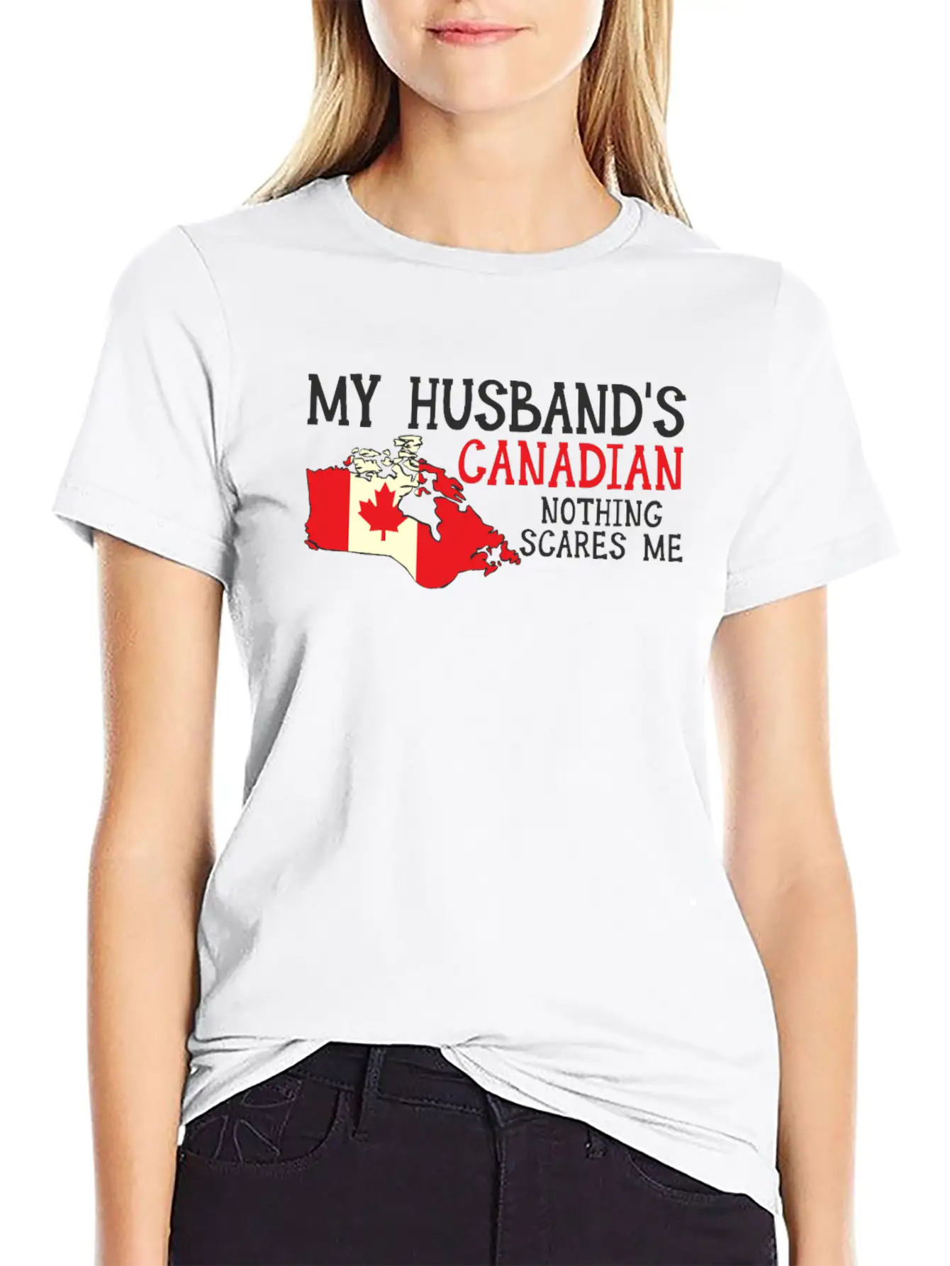 Nothing Scares Me Husband Wife Canada Married Classic Fit Graphic Tee For Daily Comfort – Unisex Cotton Shirt