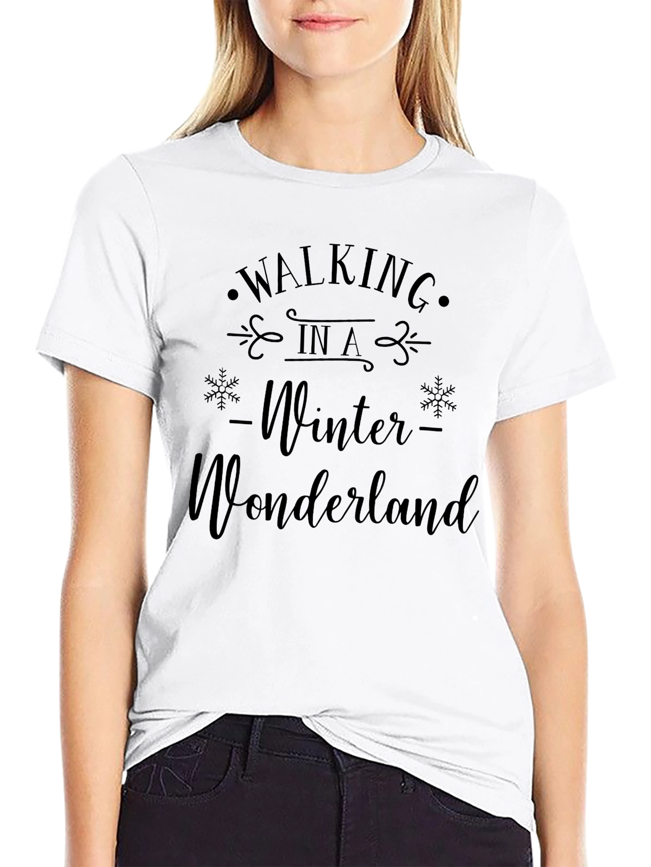 Walking in a Winter Wonderland Black T-Shirt