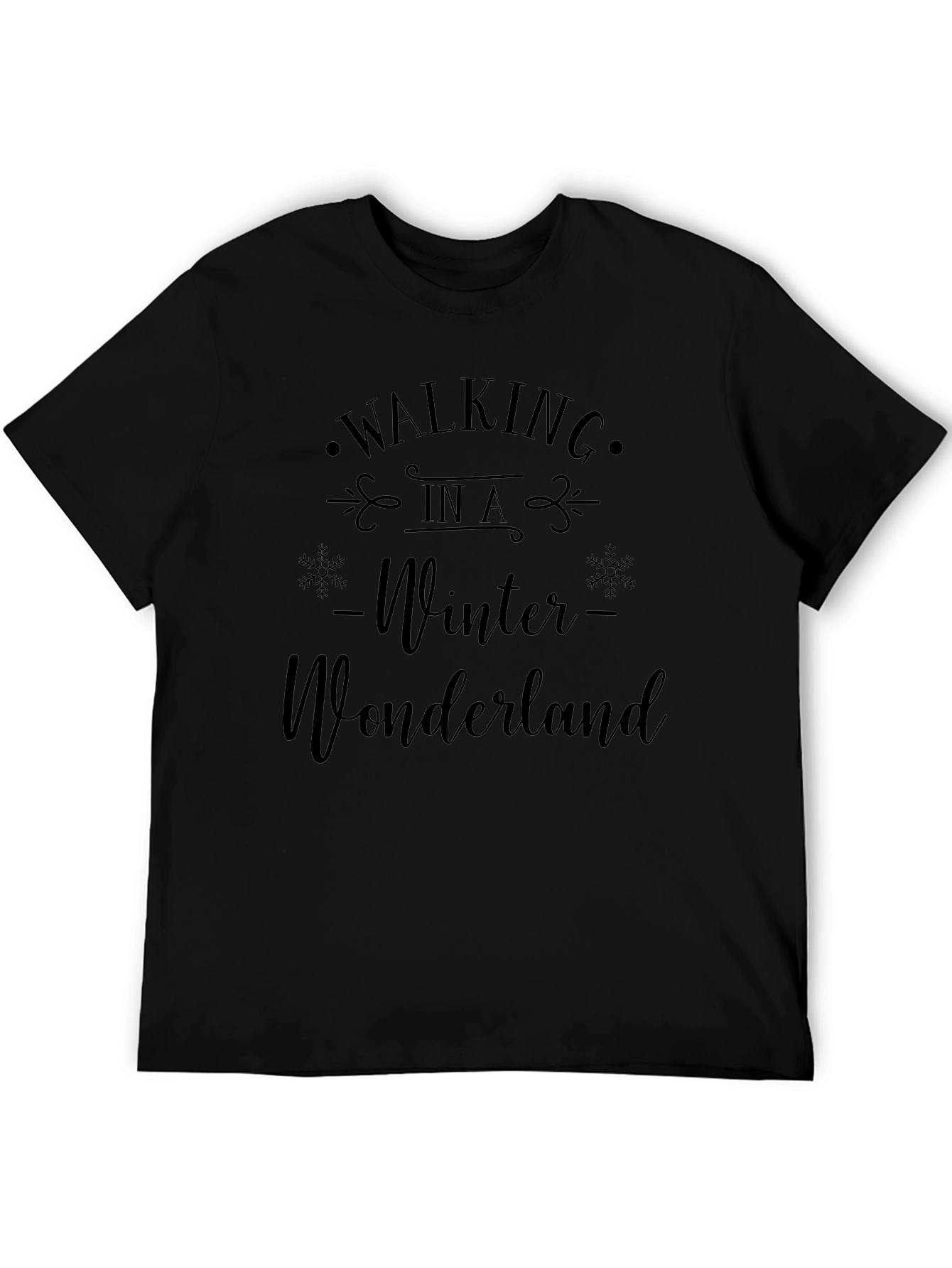 Walking in a Winter Wonderland Black T-Shirt