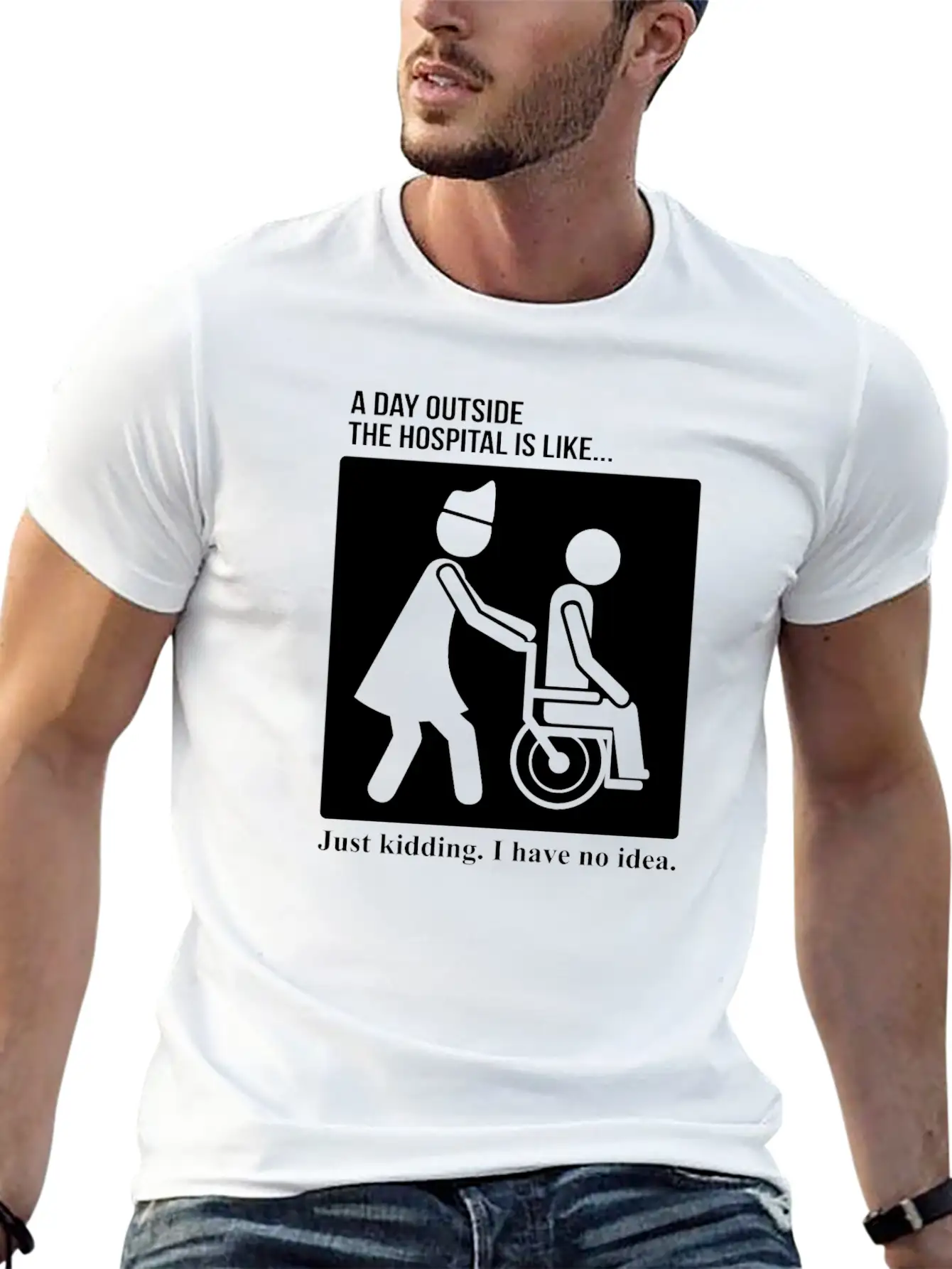 Nurse Day Outside Hospital Stylish Everyday T-Shirt – Unisex Basic Cotton Tee