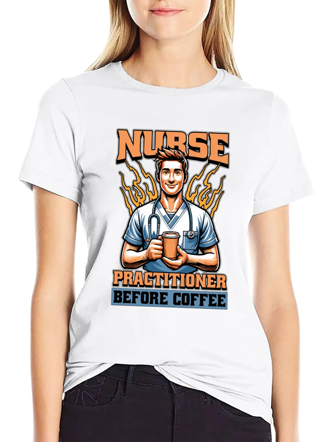 Nurse Practitioner Before Healthcare Coffee Lover Unisex Casual T-Shirt – Clean Design For Daily Comfort