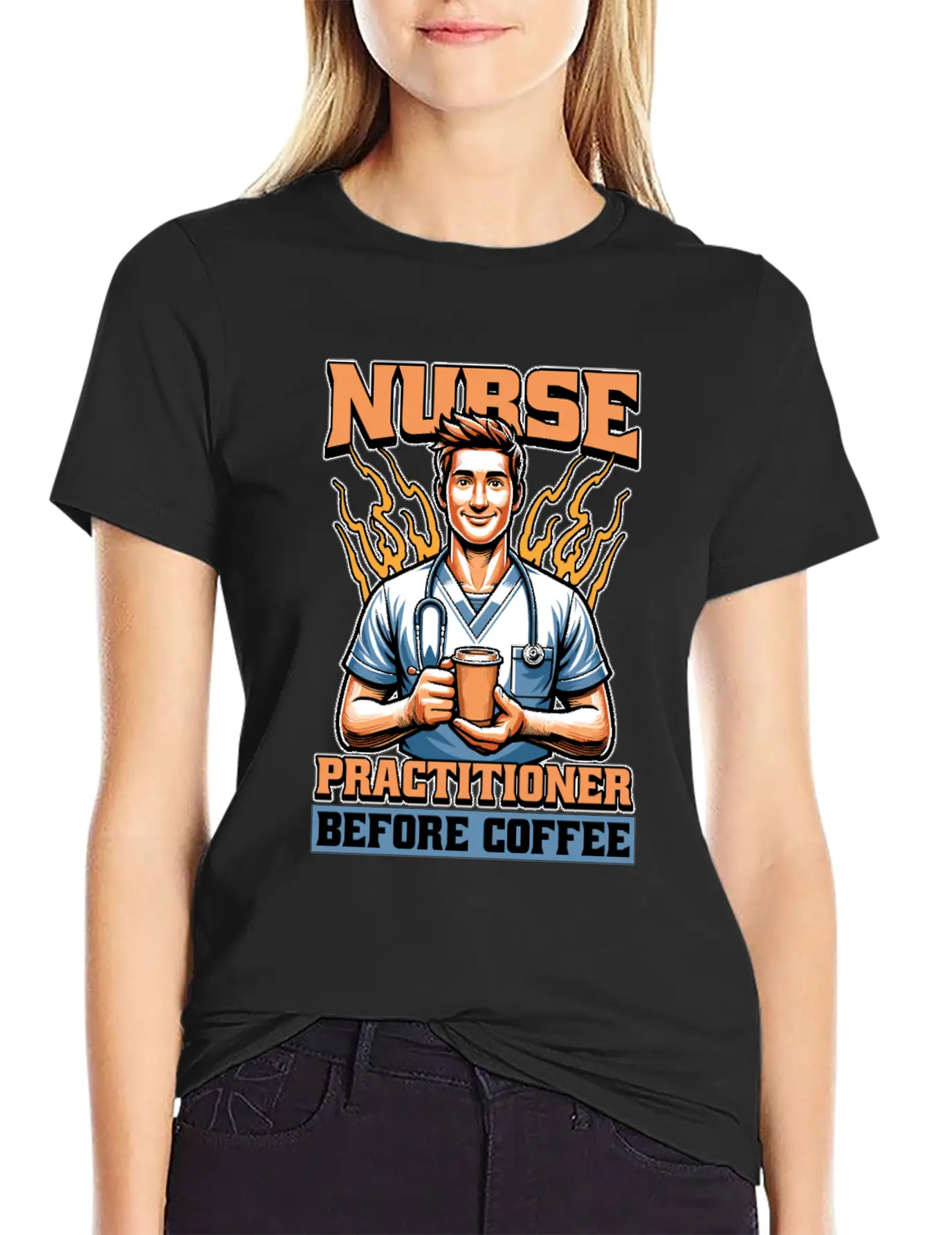 Nurse Practitioner Before Healthcare Coffee Lover Unisex Casual T-Shirt – Clean Design For Daily Comfort