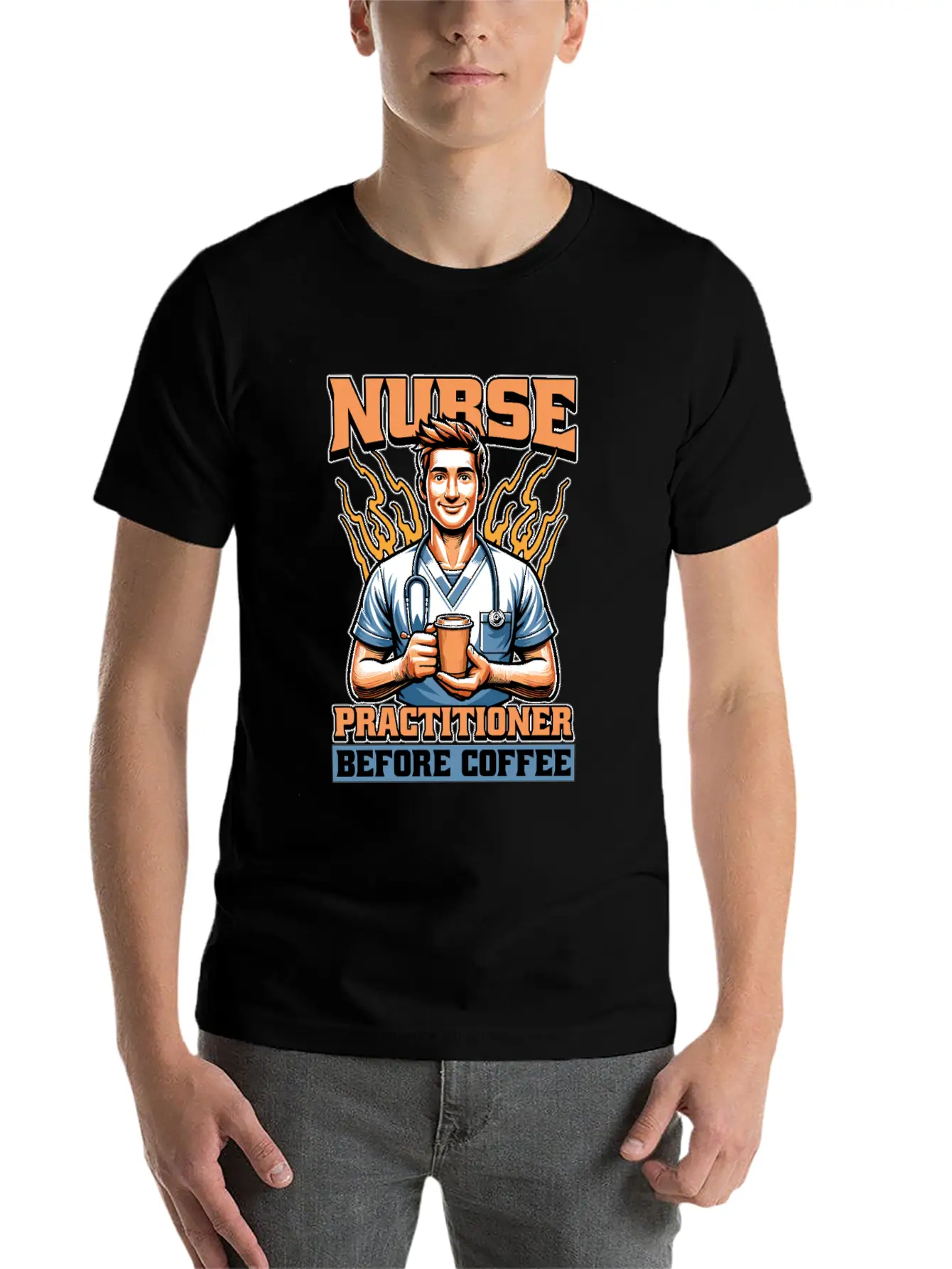 Nurse Practitioner Before Healthcare Coffee Lover Unisex Casual T-Shirt – Clean Design For Daily Comfort