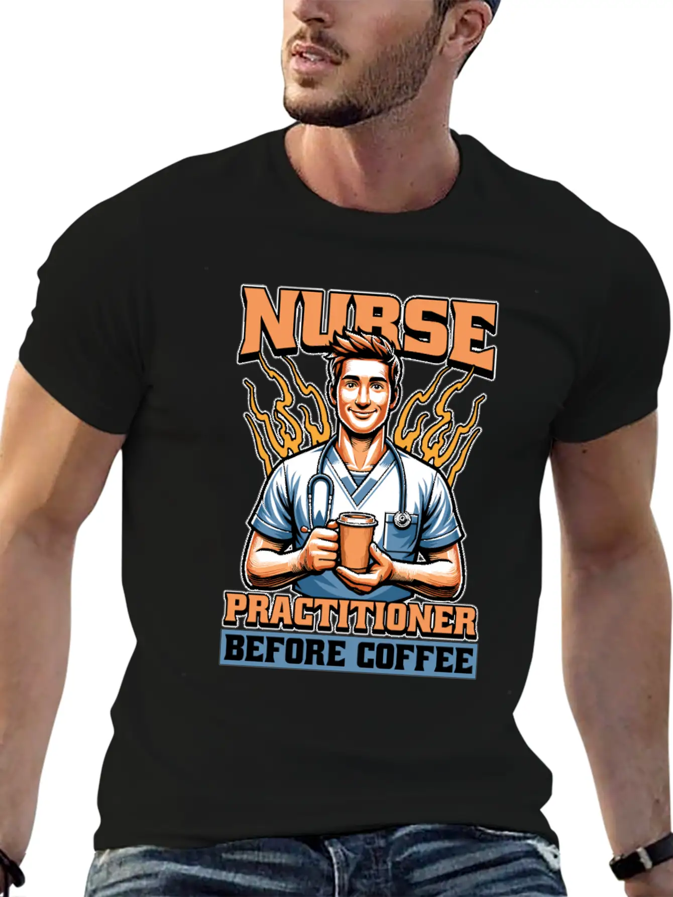 Nurse Practitioner Before Healthcare Coffee Lover Unisex Casual T-Shirt – Clean Design For Daily Comfort