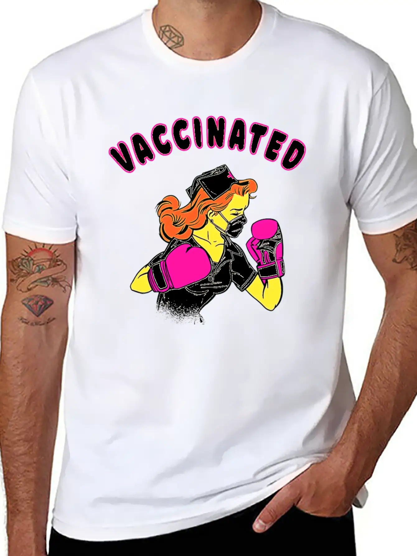 Nurse Vaccination Vaccinated Comfortable Minimalist Graphic Tee – Summer Style Essential