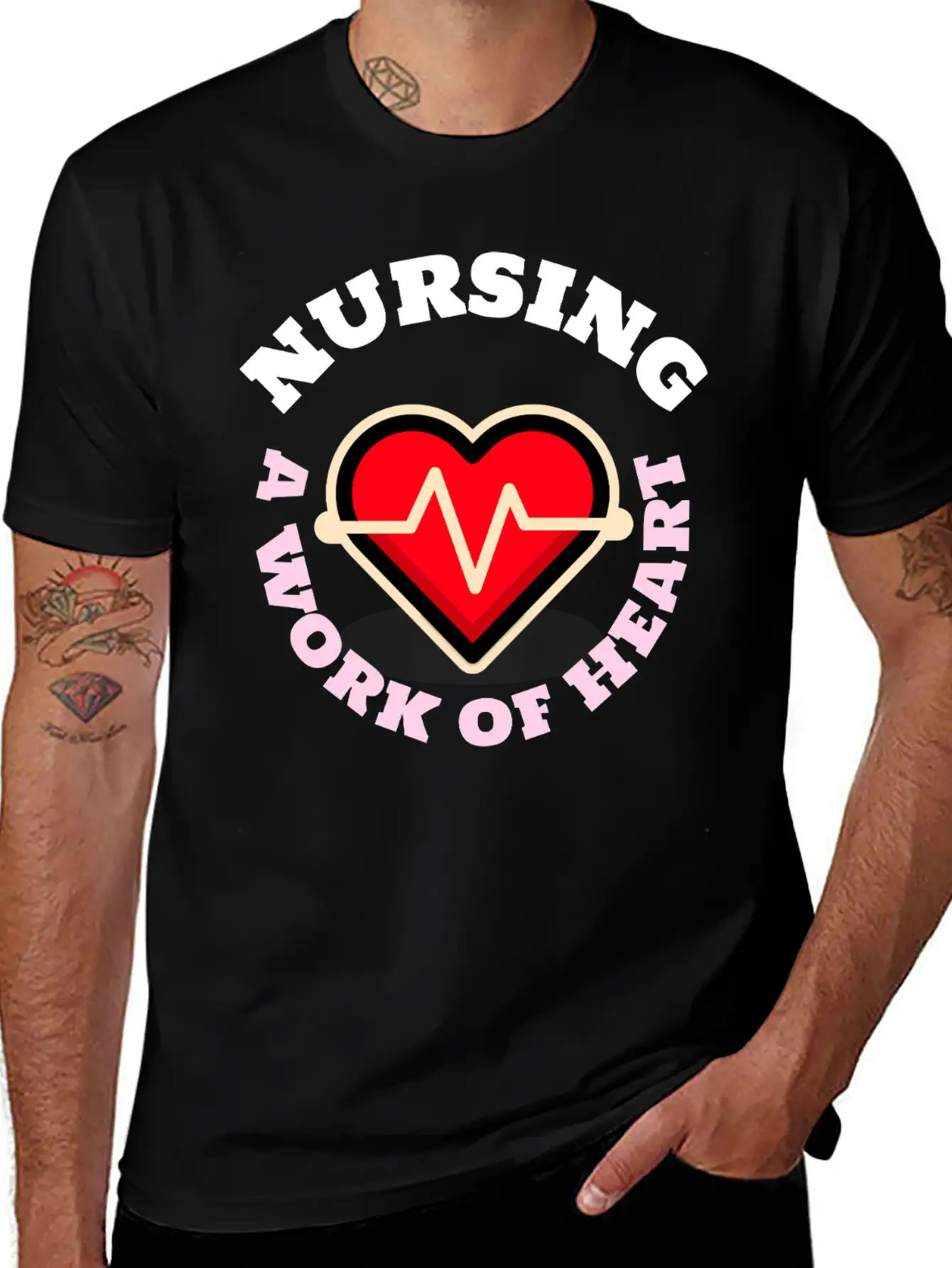 Nursing A Work Of Heart Unisex Casual T-Shirt – Clean Design For Daily Comfort