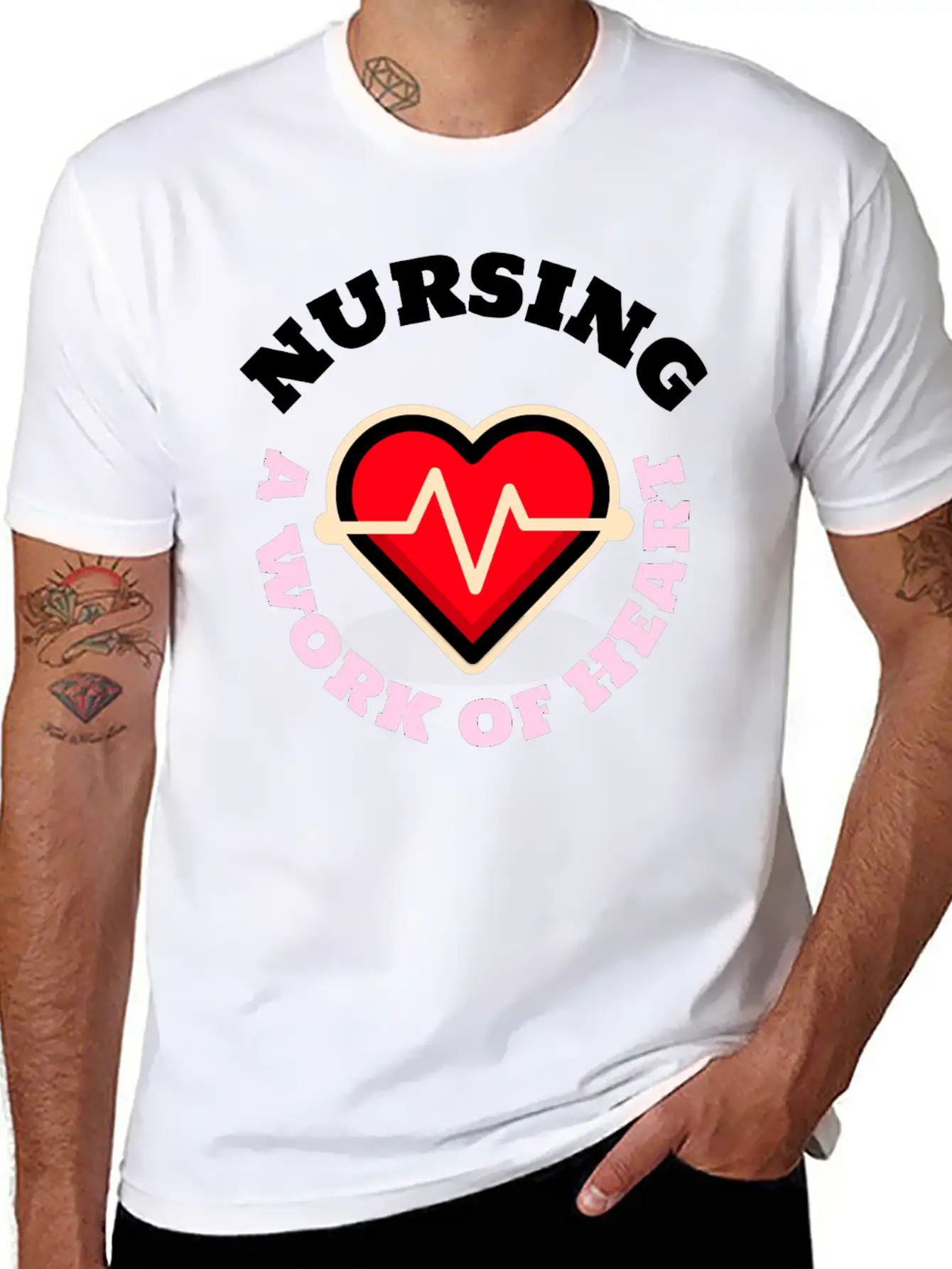 Nursing A Work Of Heart Unisex Casual T-Shirt – Clean Design For Daily Comfort