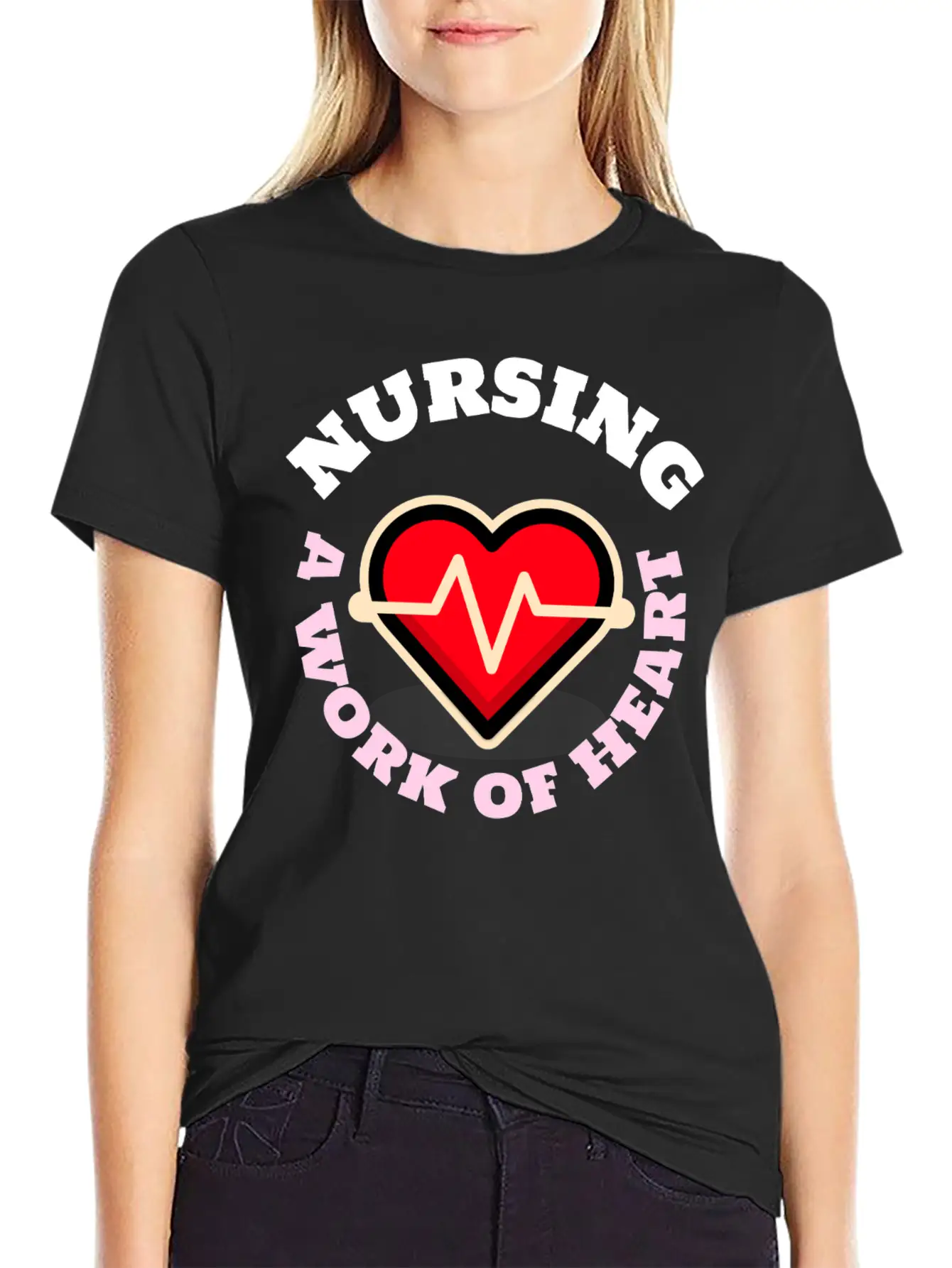 Nursing A Work Of Heart Unisex Casual T-Shirt – Clean Design For Daily Comfort