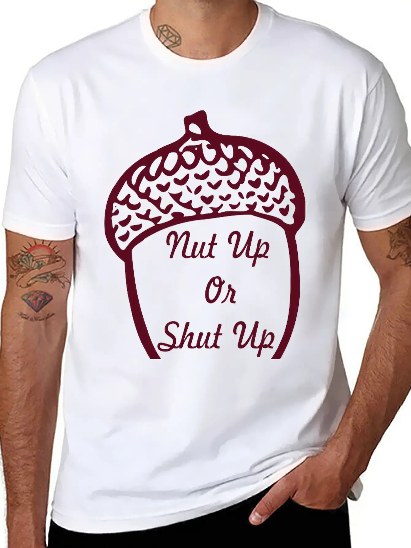 Nut Up Or Shut Up Stylish Everyday T-Shirt – Unisex Basic Cotton Tee
