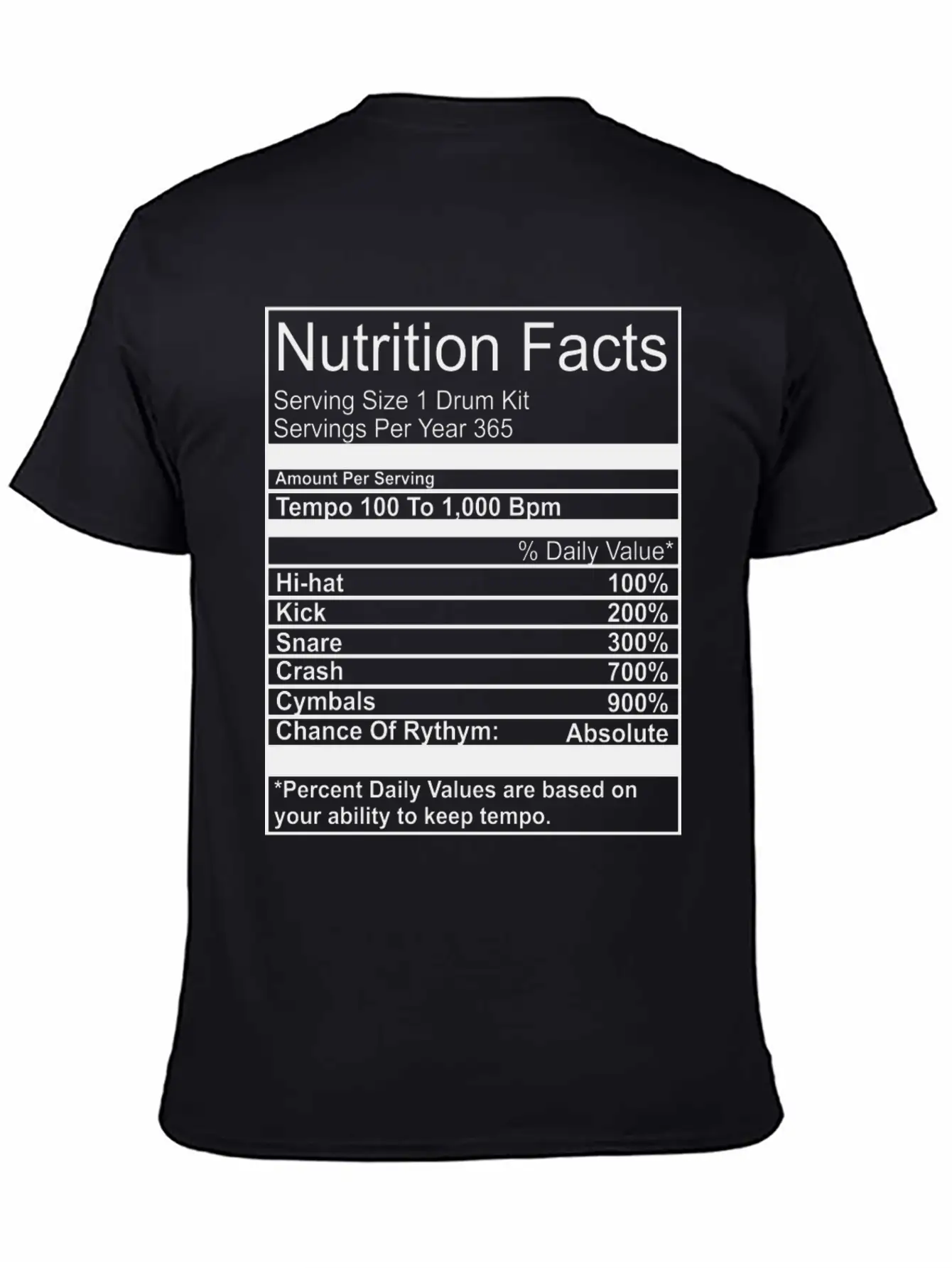 Nutrition Facts Unisex Casual T-Shirt – Clean Design For Daily Comfort