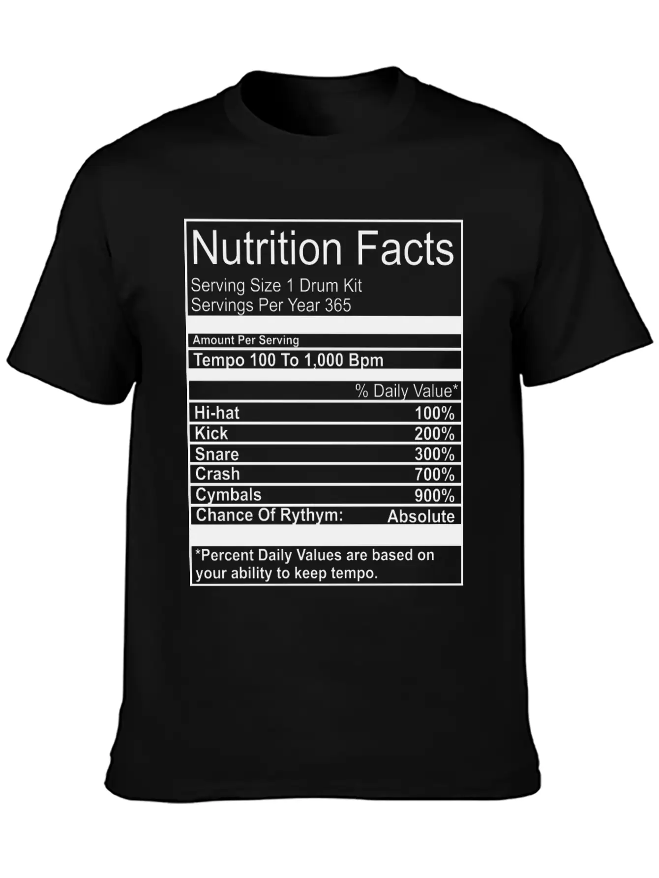 Nutrition Facts Unisex Casual T-Shirt – Clean Design For Daily Comfort