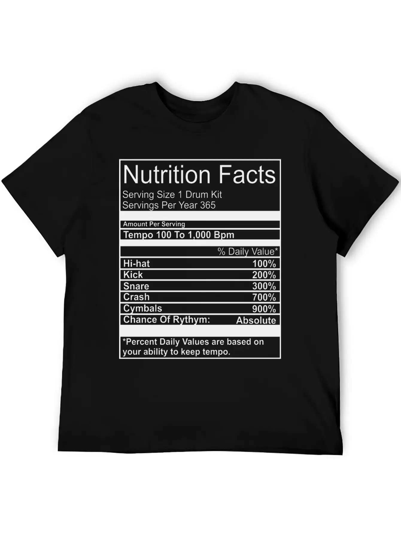 Nutrition Facts Unisex Casual T-Shirt – Clean Design For Daily Comfort