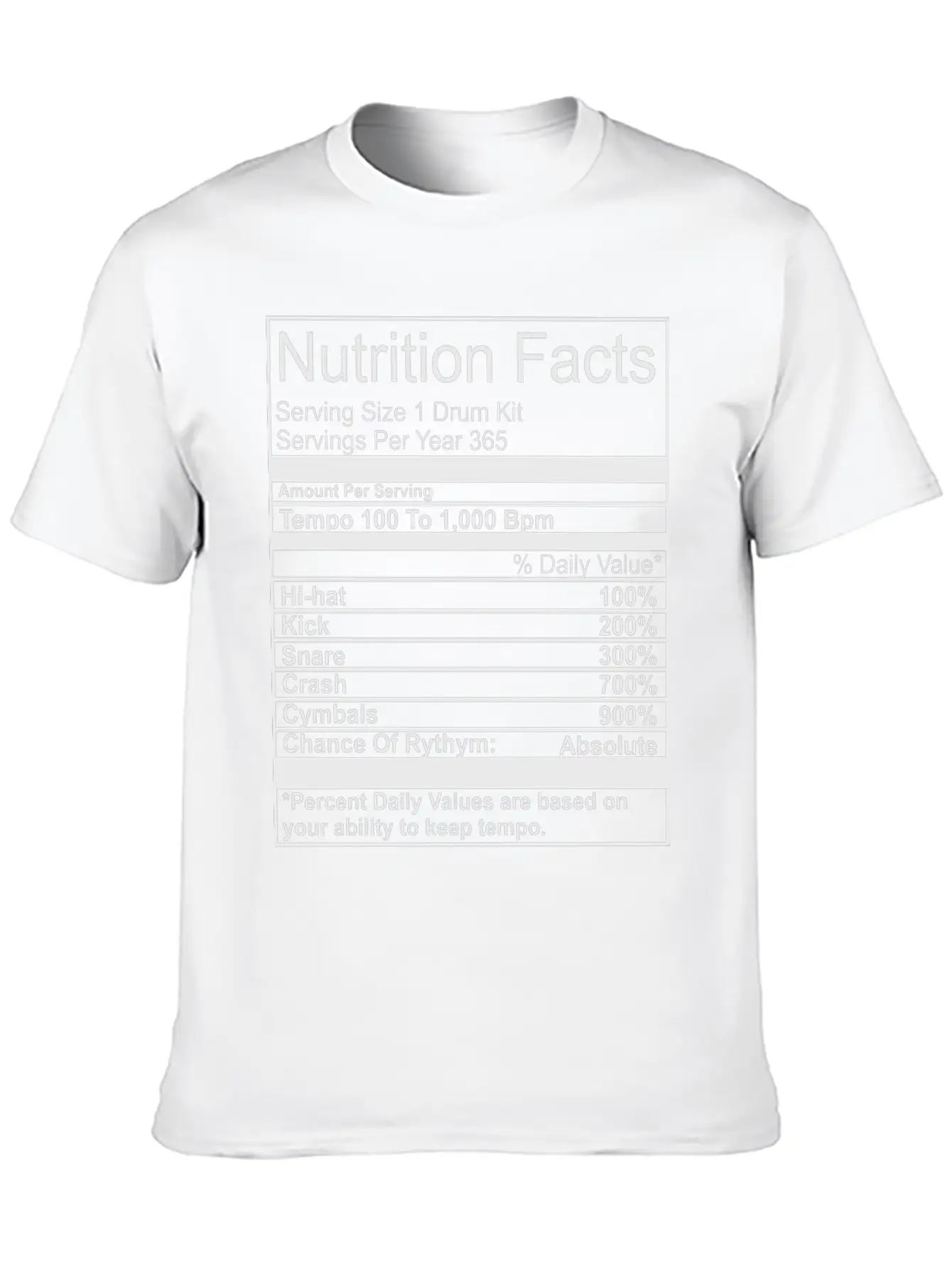 Nutrition Facts Unisex Casual T-Shirt – Clean Design For Daily Comfort