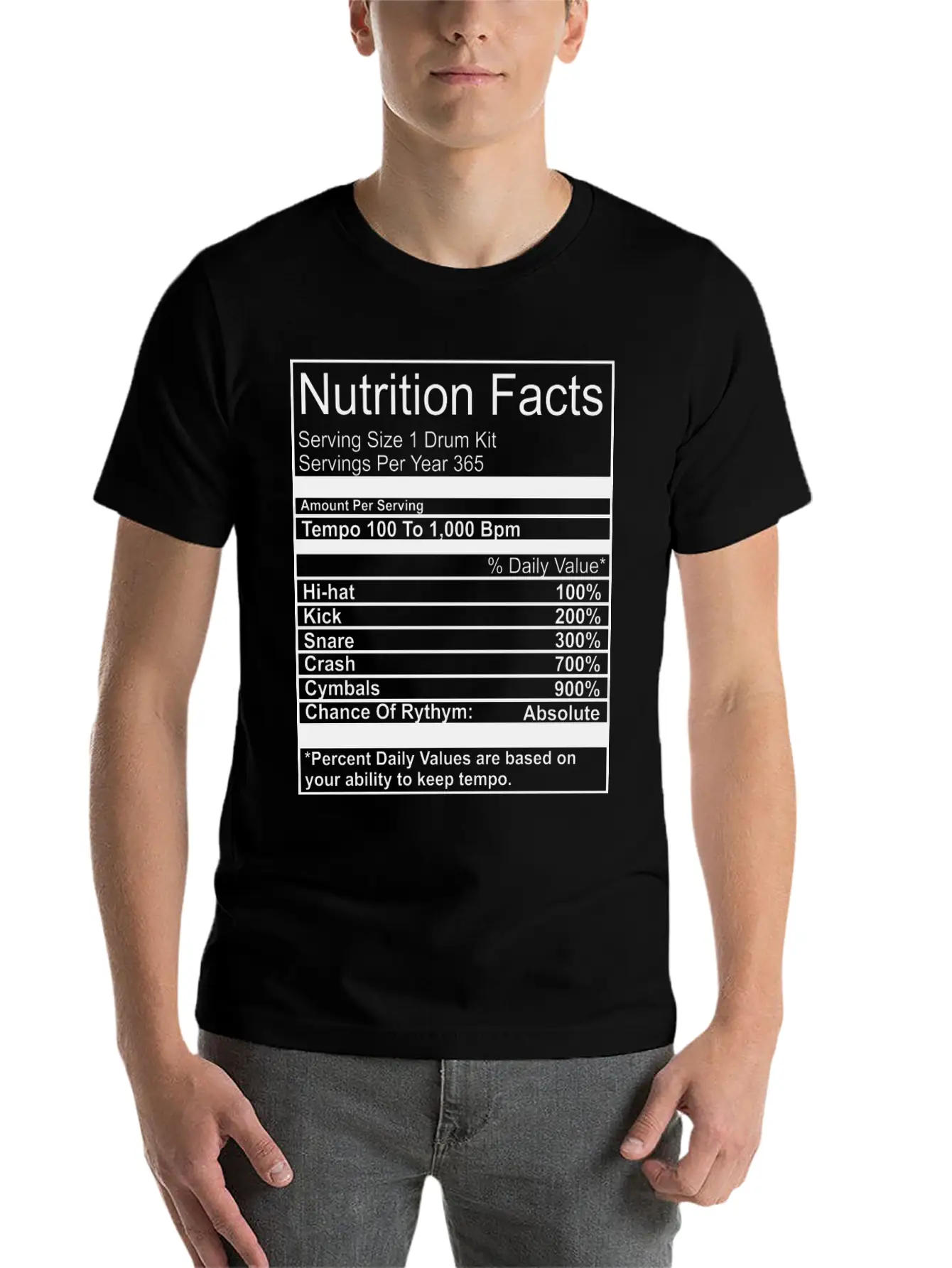 Nutrition Facts Unisex Casual T-Shirt – Clean Design For Daily Comfort