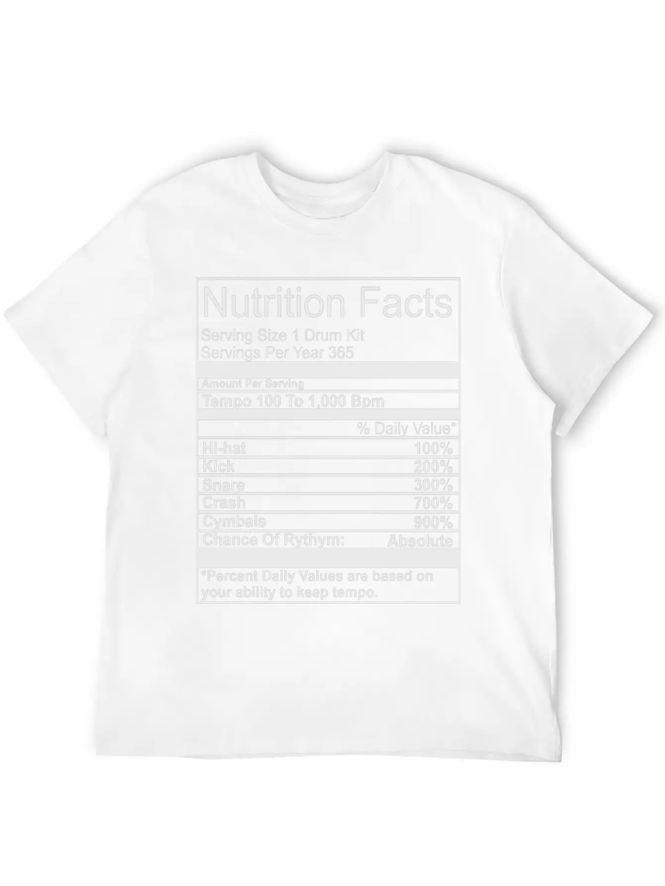 Nutrition Facts Unisex Casual T-Shirt – Clean Design For Daily Comfort