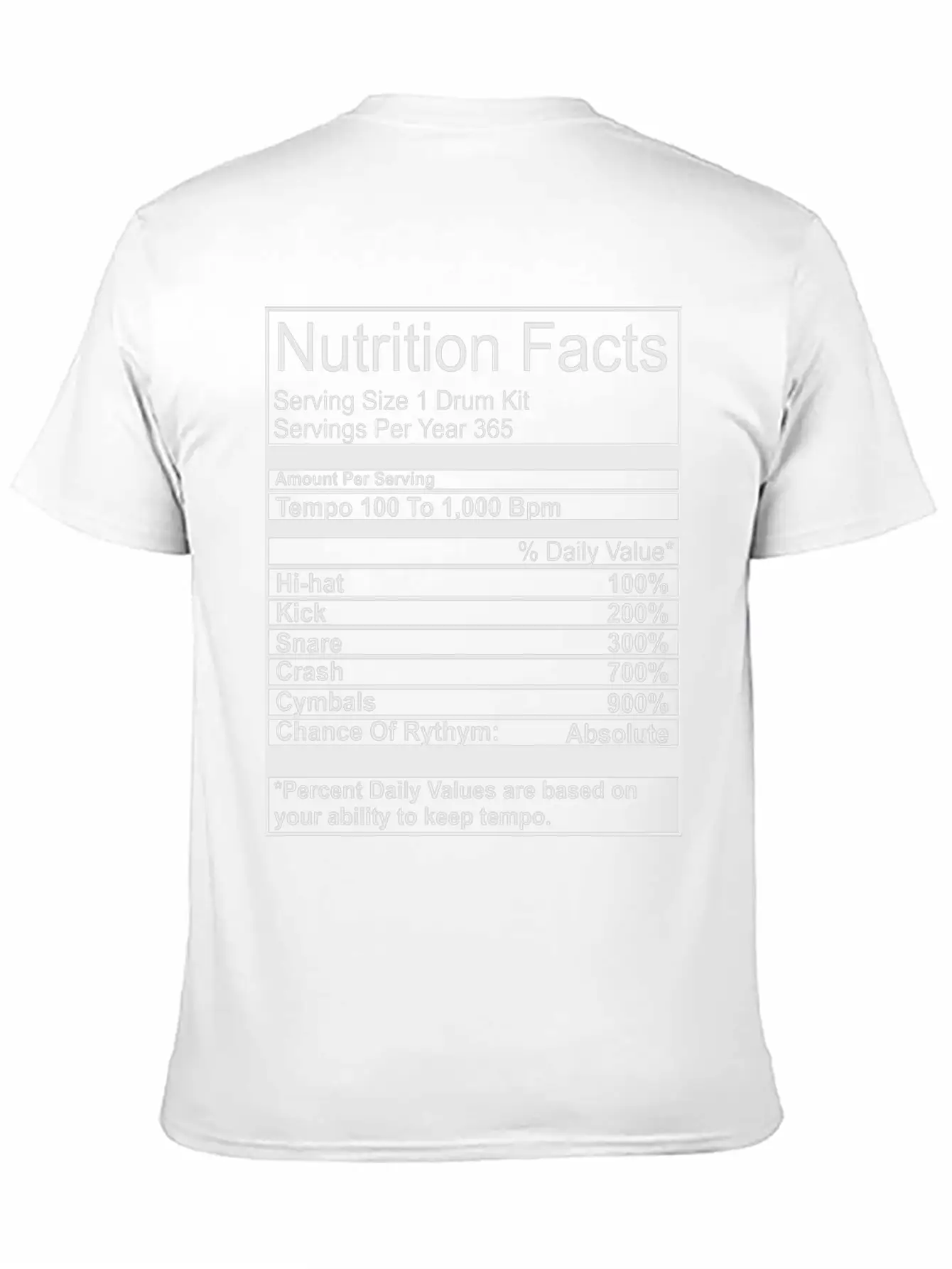 Nutrition Facts Unisex Casual T-Shirt – Clean Design For Daily Comfort