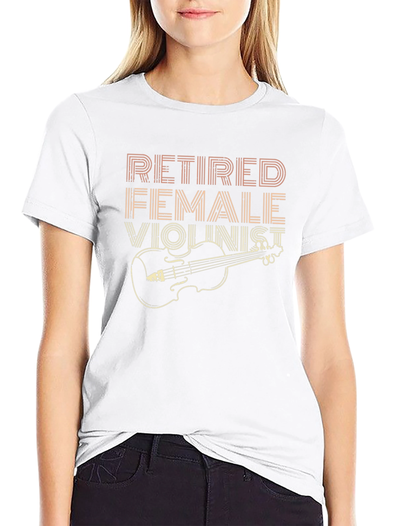 Retired Female Violinist T-Shirt Musician Gift