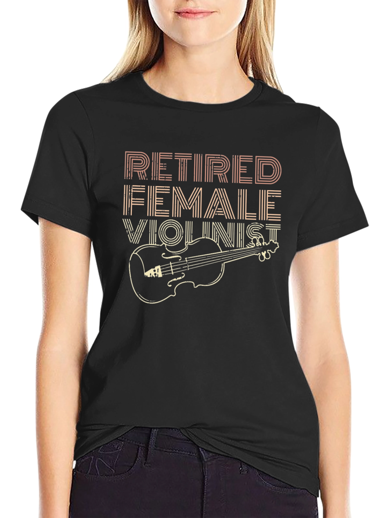 Retired Female Violinist T-Shirt Musician Gift