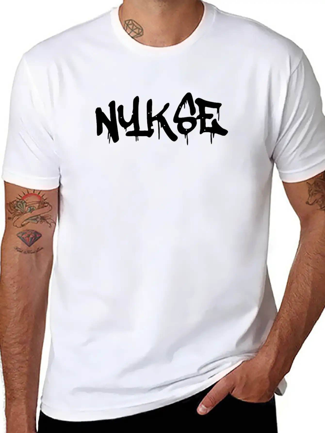 NYKSE Graffiti Logo Basic Graphic T-Shirt – Daily Comfort In Soft Cotton