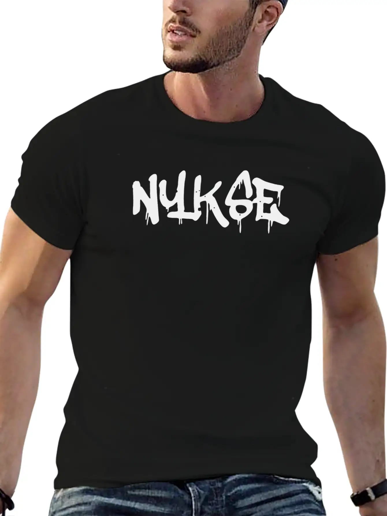 NYKSE Graffiti Logo Basic Graphic T-Shirt – Daily Comfort In Soft Cotton