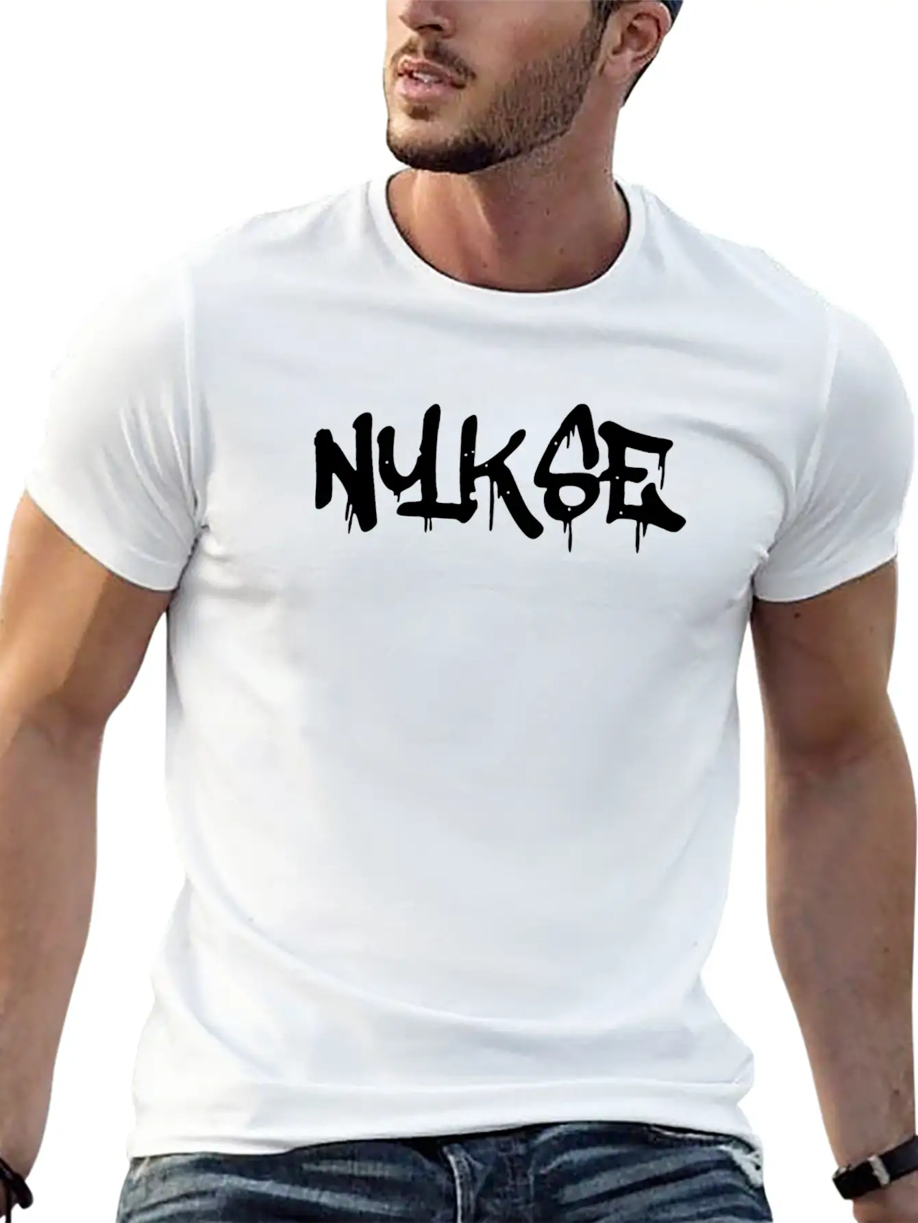 NYKSE Graffiti Logo Basic Graphic T-Shirt – Daily Comfort In Soft Cotton