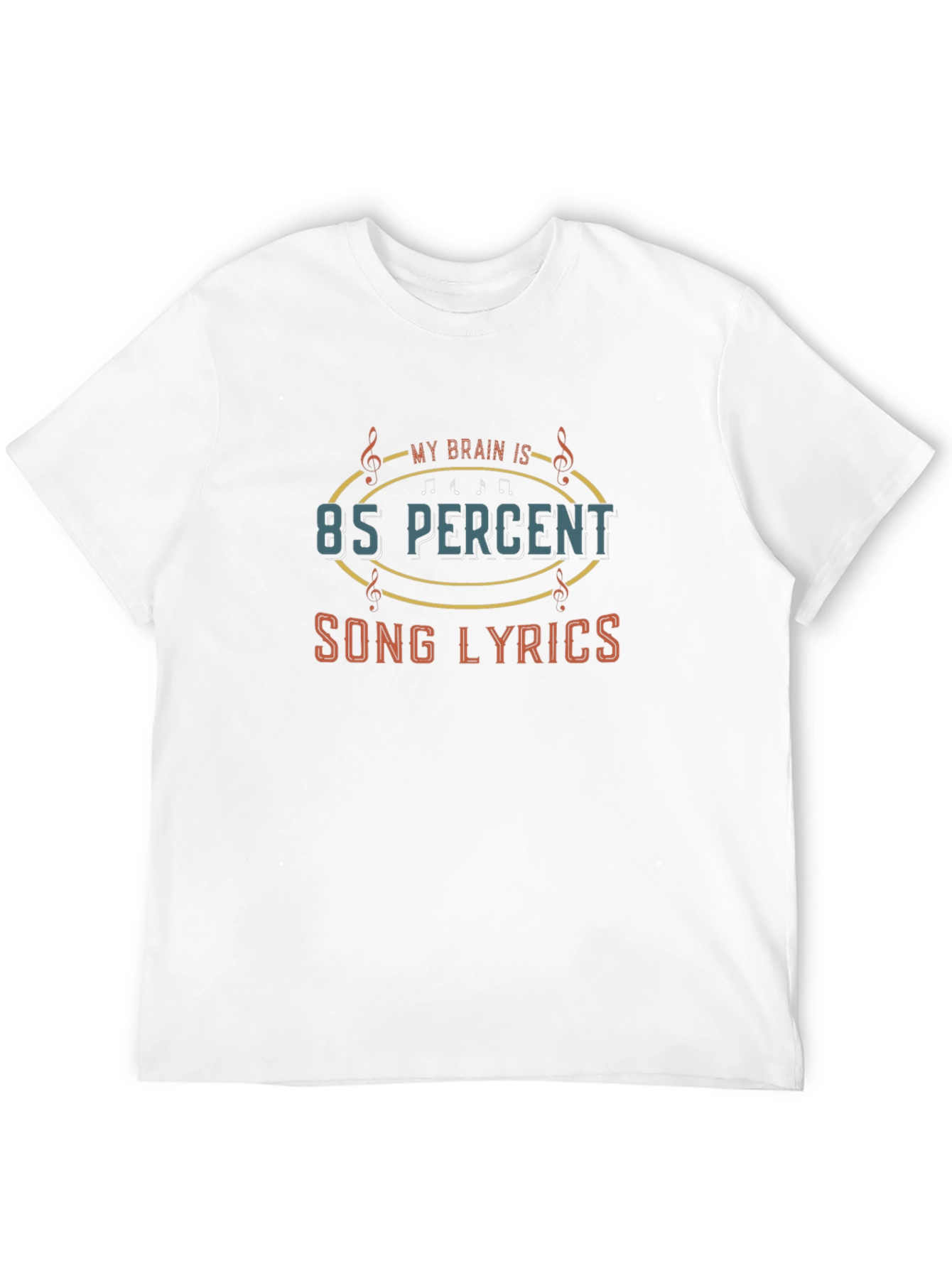 85% Song Lyrics Tee - Music Lovers Black T-Shirt