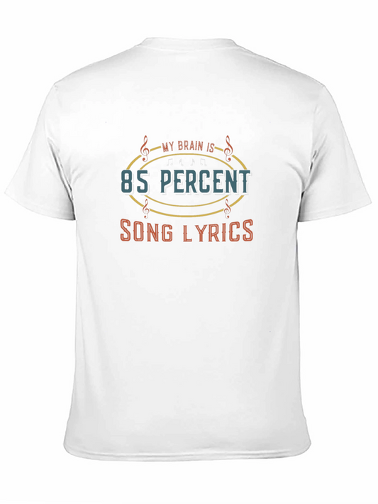 85% Song Lyrics Tee - Music Lovers Black T-Shirt