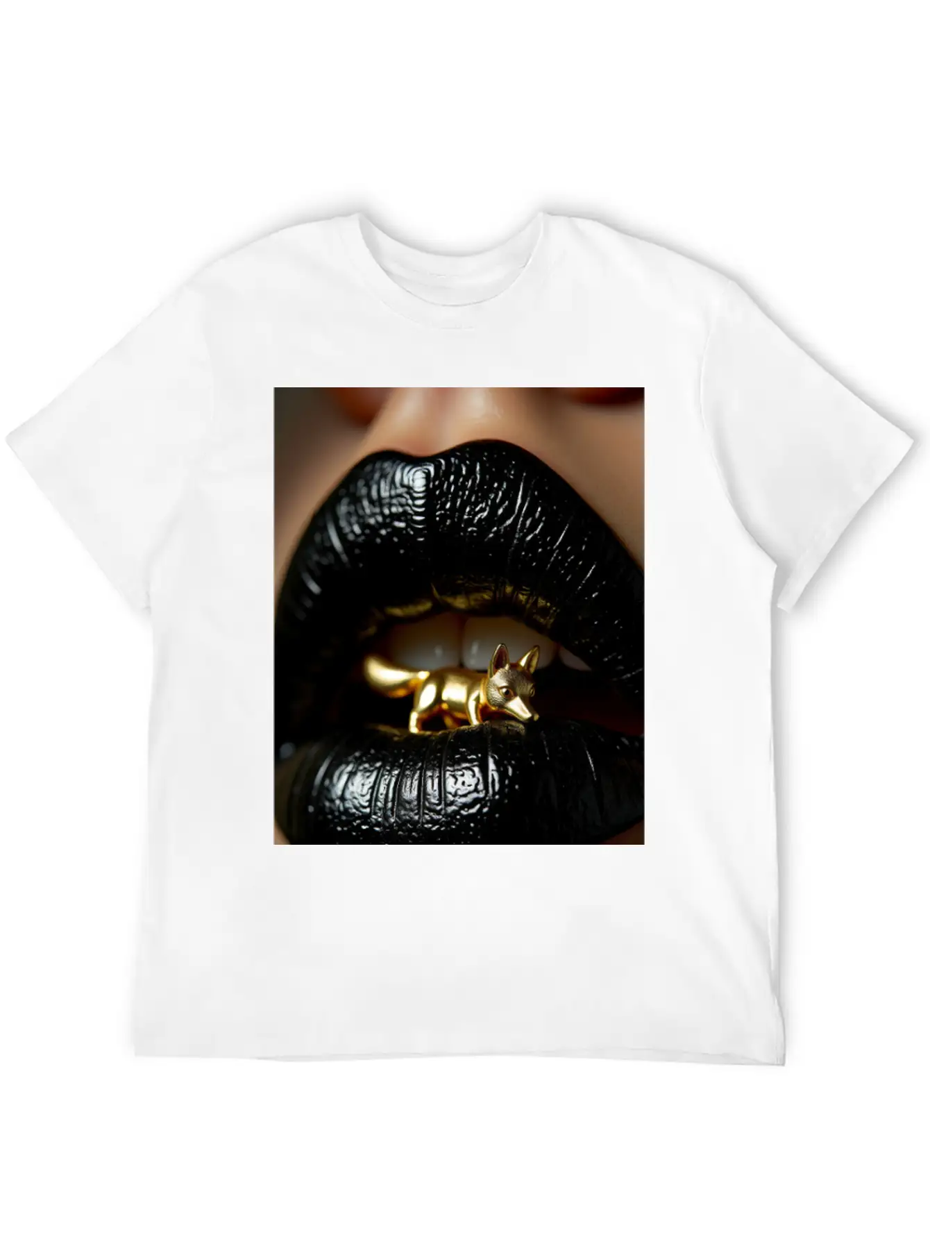 Obsidian Kiss The Golden Fox Basic Graphic T-Shirt – Daily Comfort In Soft Cotton