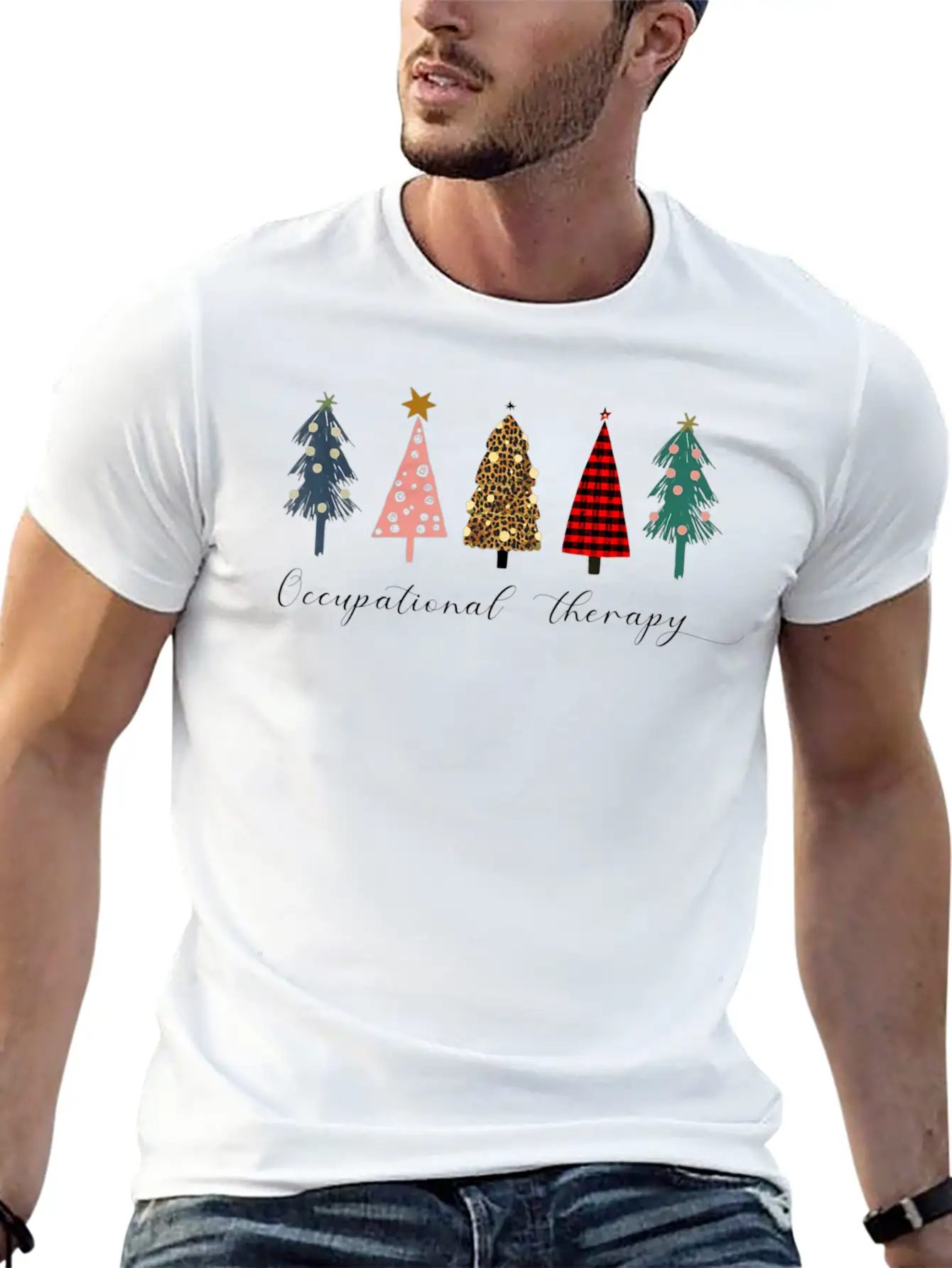 Occupational Therapy Christmas Tree OT Therapist Unisex Casual T-Shirt – Clean Design For Daily Comfort