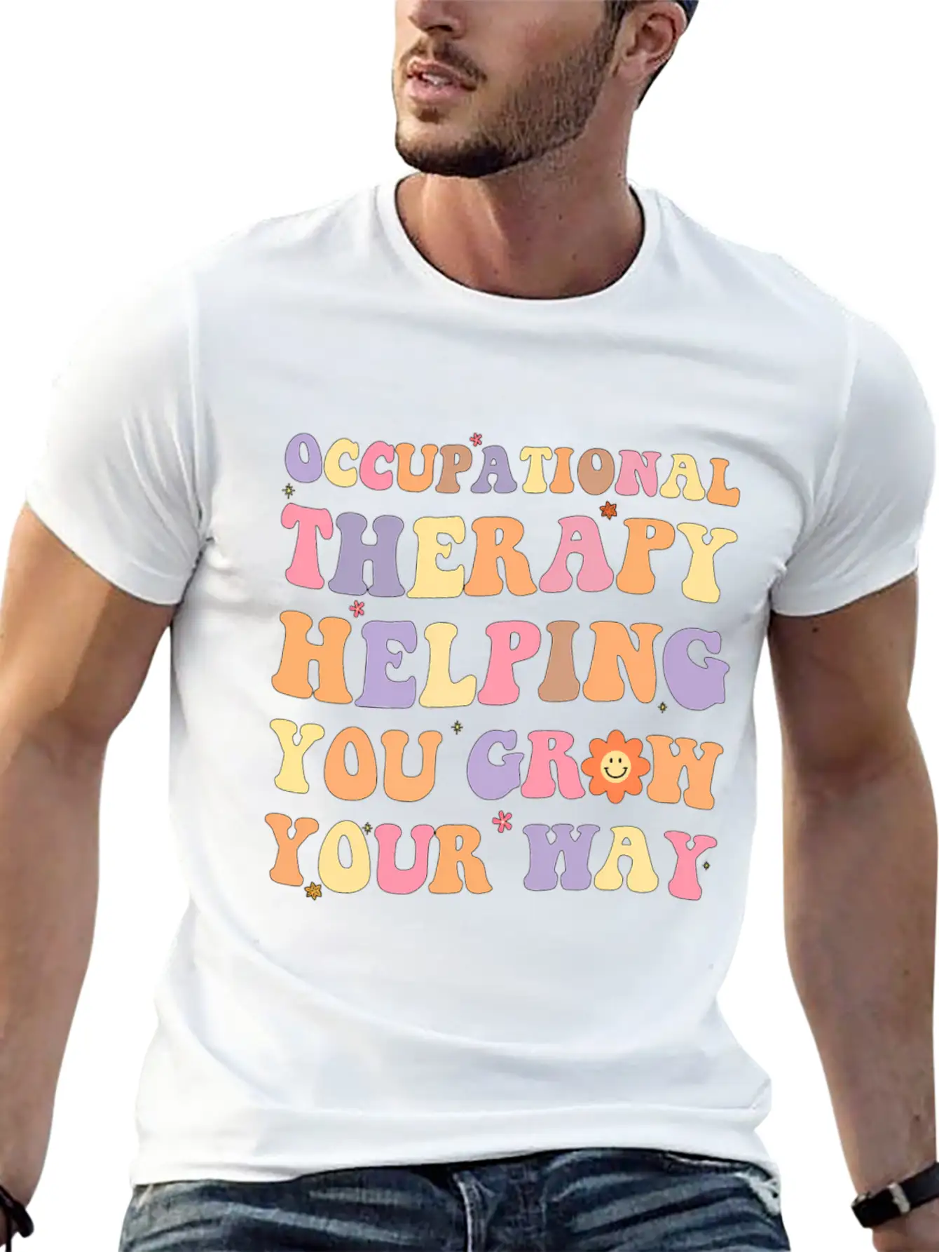 Occupational Therapy Helg You Grow Your Way Ot Mon Modern Fit Casual T-Shirt ��� Clean And Versatile Design