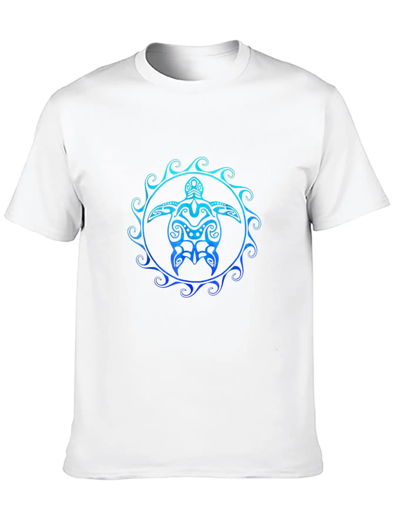 Ocean Blue Tribal Hawaiian Sea Turtle T-shirt Basic Graphic T-Shirt – Daily Comfort In Soft Cotton
