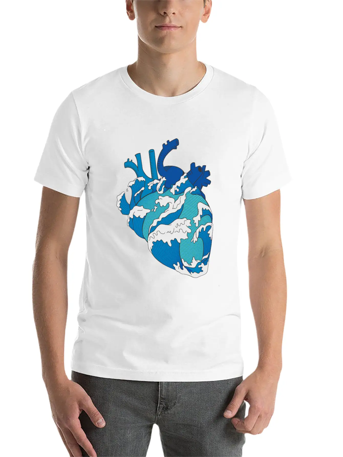 Ocean Waves Mixed With A Heart Soft Cotton Short Sleeve Tee – Unisex Wardrobe Staple