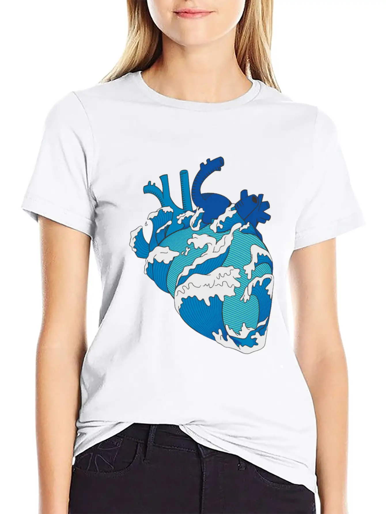 Ocean Waves Mixed With A Heart Soft Cotton Short Sleeve Tee – Unisex Wardrobe Staple