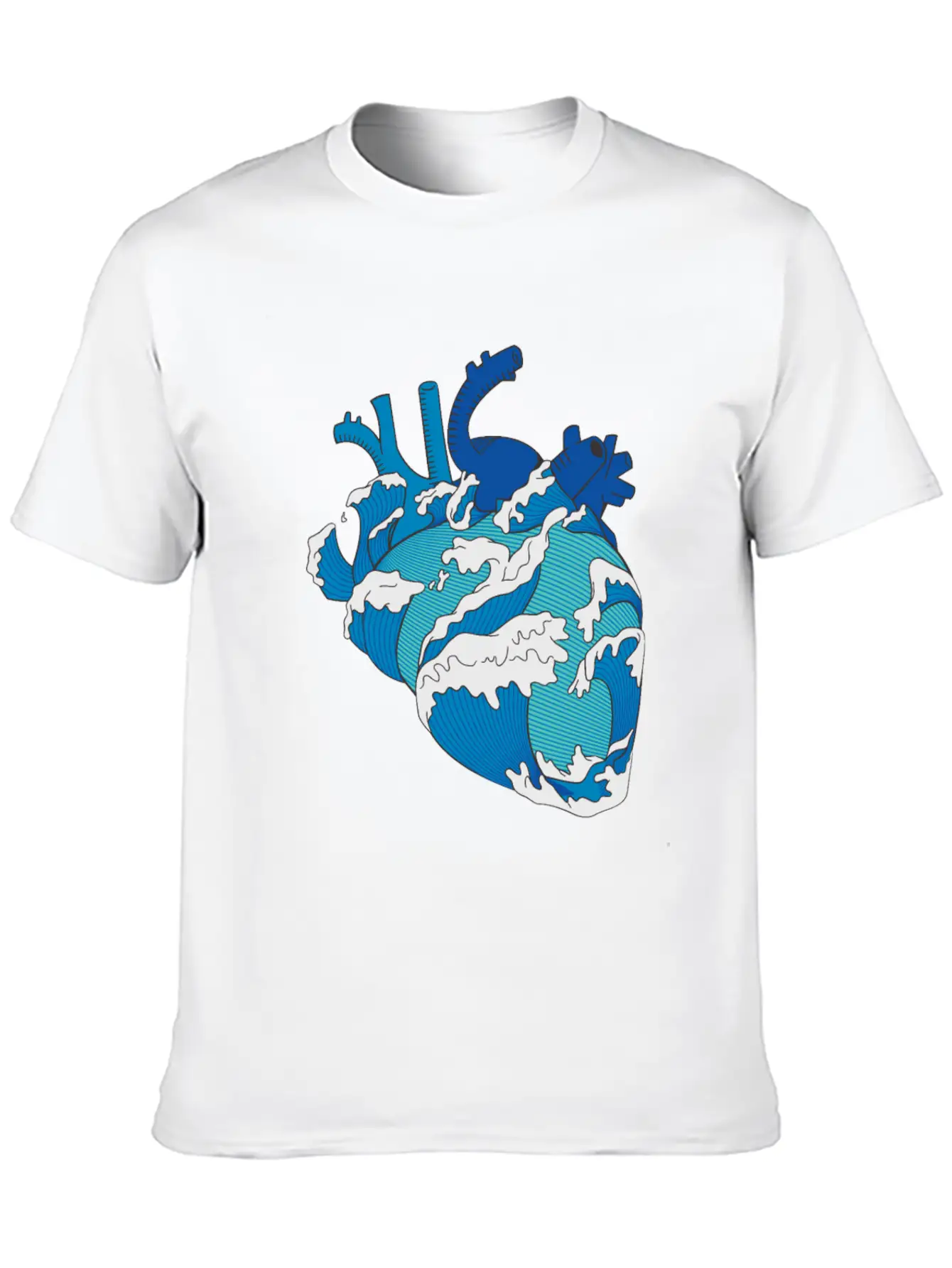Ocean Waves Mixed With A Heart Soft Cotton Short Sleeve Tee – Unisex Wardrobe Staple