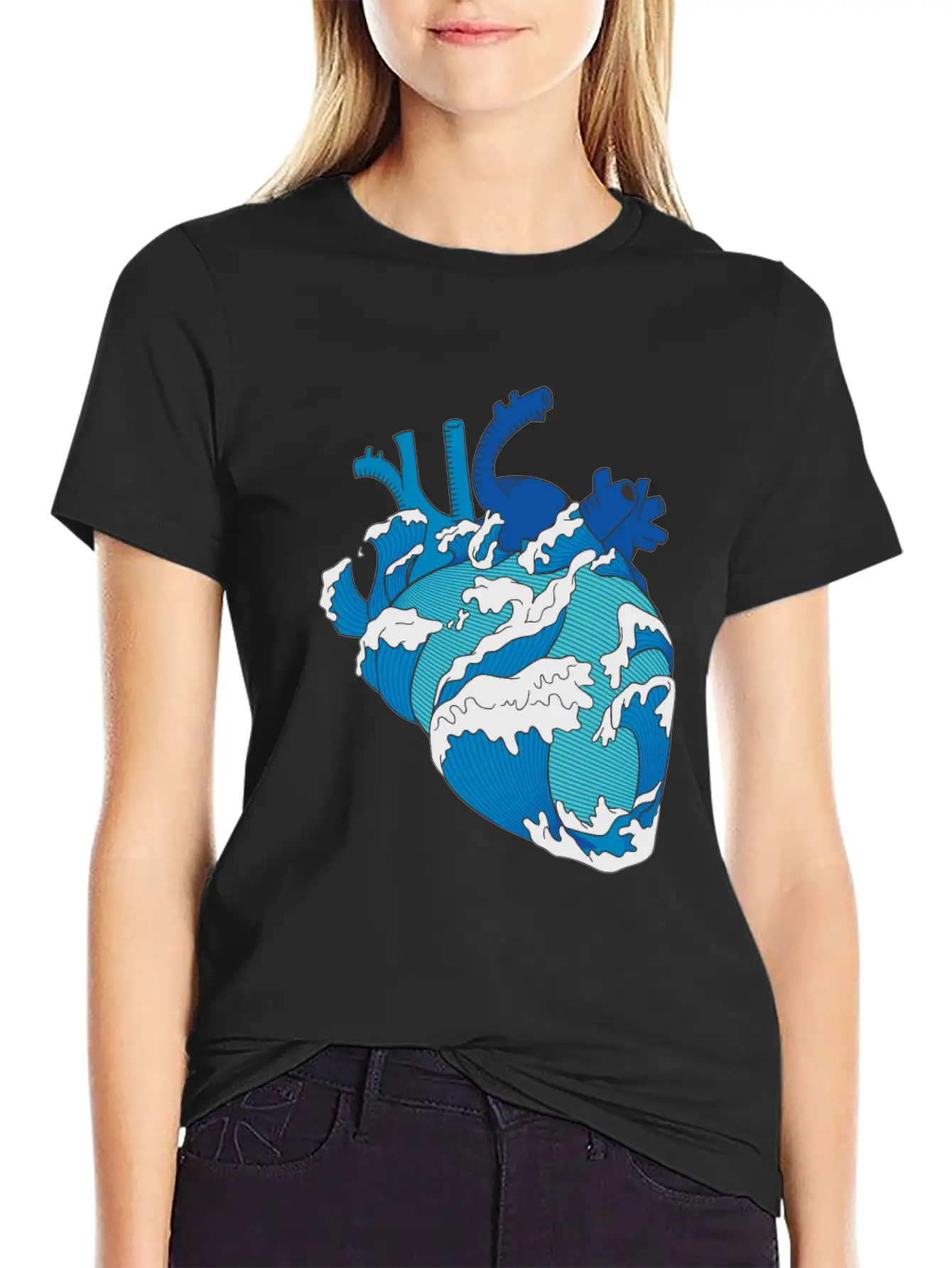 Ocean Waves Mixed With A Heart Soft Cotton Short Sleeve Tee – Unisex Wardrobe Staple