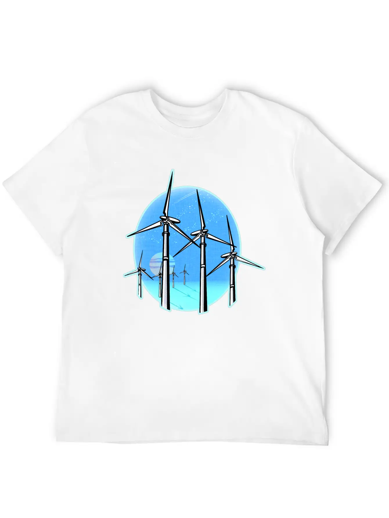 Ocean Wind Farm At Sunset Relaxed Everyday Tee – Lightweight And Durable Cotton