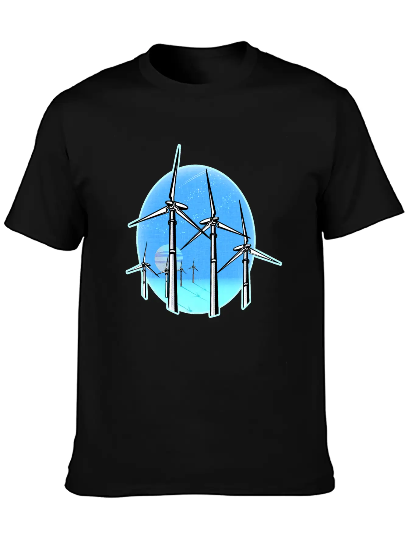 Ocean Wind Farm At Sunset Relaxed Everyday Tee – Lightweight And Durable Cotton