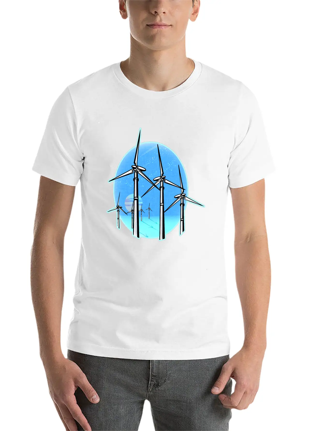 Ocean Wind Farm At Sunset Relaxed Everyday Tee – Lightweight And Durable Cotton